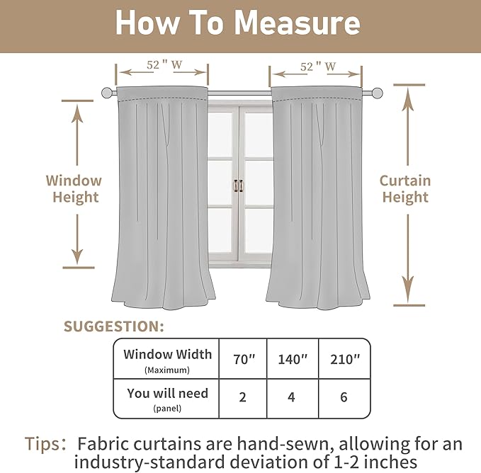 LAMIT Cream Linen Curtains 63 Inch for Bedroom, Light Filtering Neutral Semi Sheer Window Boho Curtains Back Tab and Rod Pocket Panels for Living Room, 2 Panels, 52 x 63 Inch