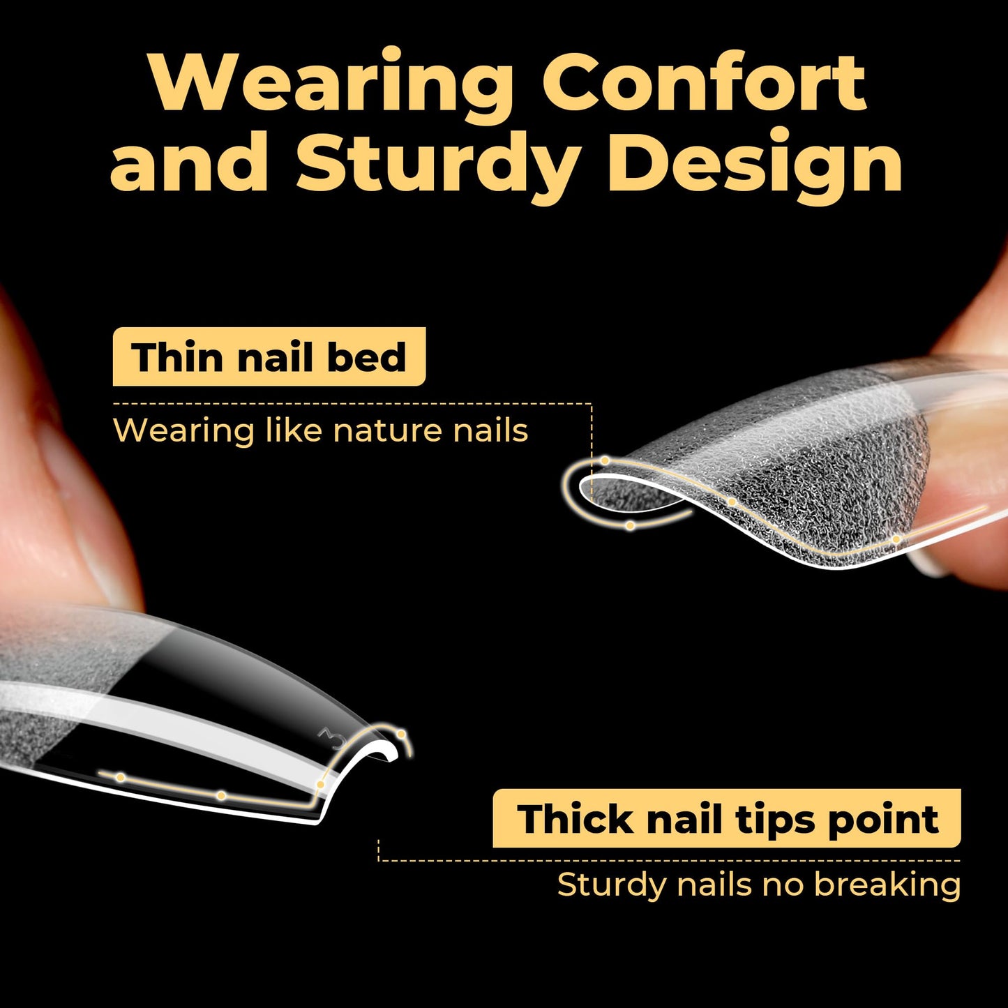 UNA GELLA Medium Coffin Nails Tips 600Pcs, Gel Nail Tips Coffin Pre Etched Press On Nails Fake Soft Gel Nail Tips For Nail Extension Ombre Stlye Art Home DIY Salon 12 Sizes