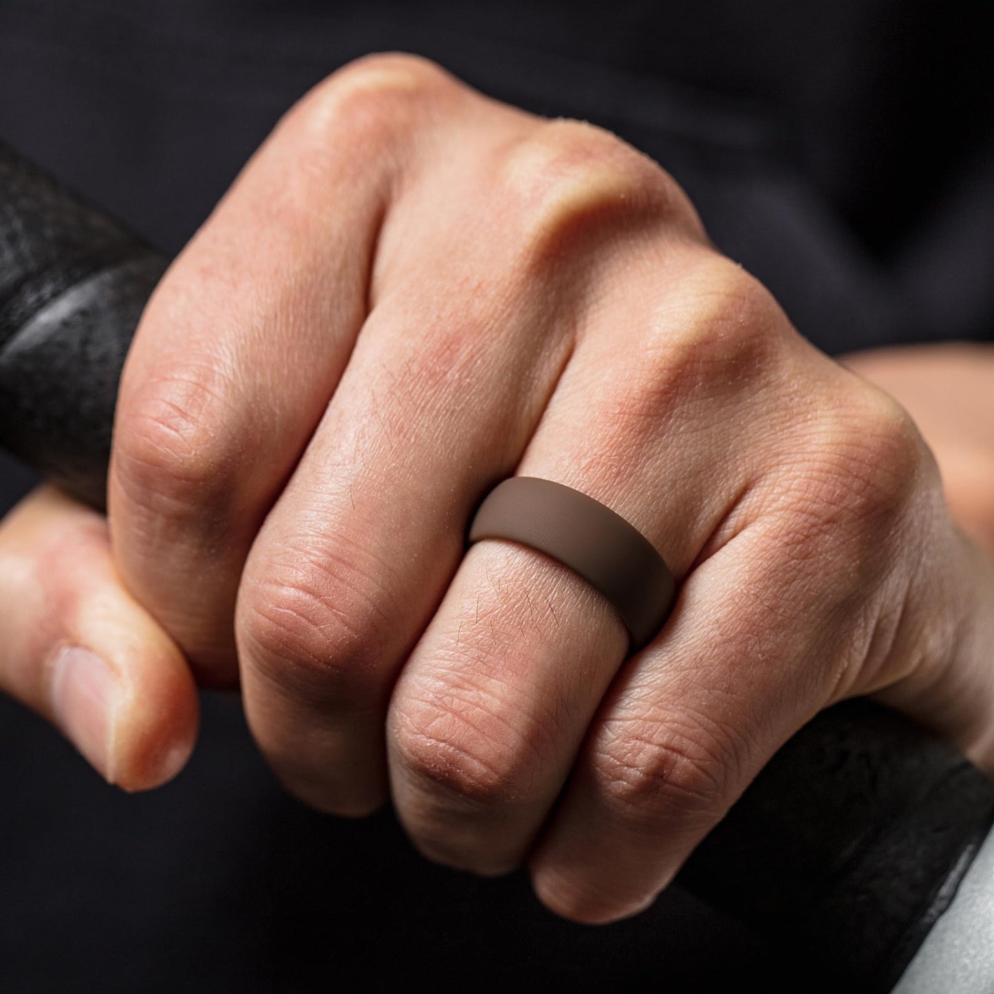 ThunderFit Men's Patterned Silicone Rings, 8mm Wide 2.2mm Thick Rubber Bands,Variety Multipack 1,4,7