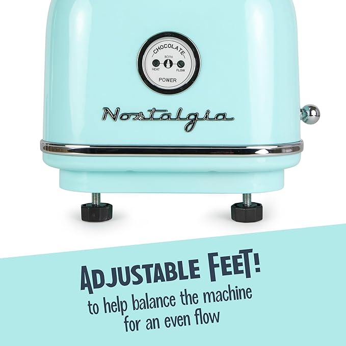 Nostalgia 4 Tier Electric Chocolate Fondue Fountain Machine for Parties - Melts Cheese, Queso, Candy, and Liqueur - Dip Strawberries, Apple Wedges, Vegetables, and More - 32-Ounce - Aqua
