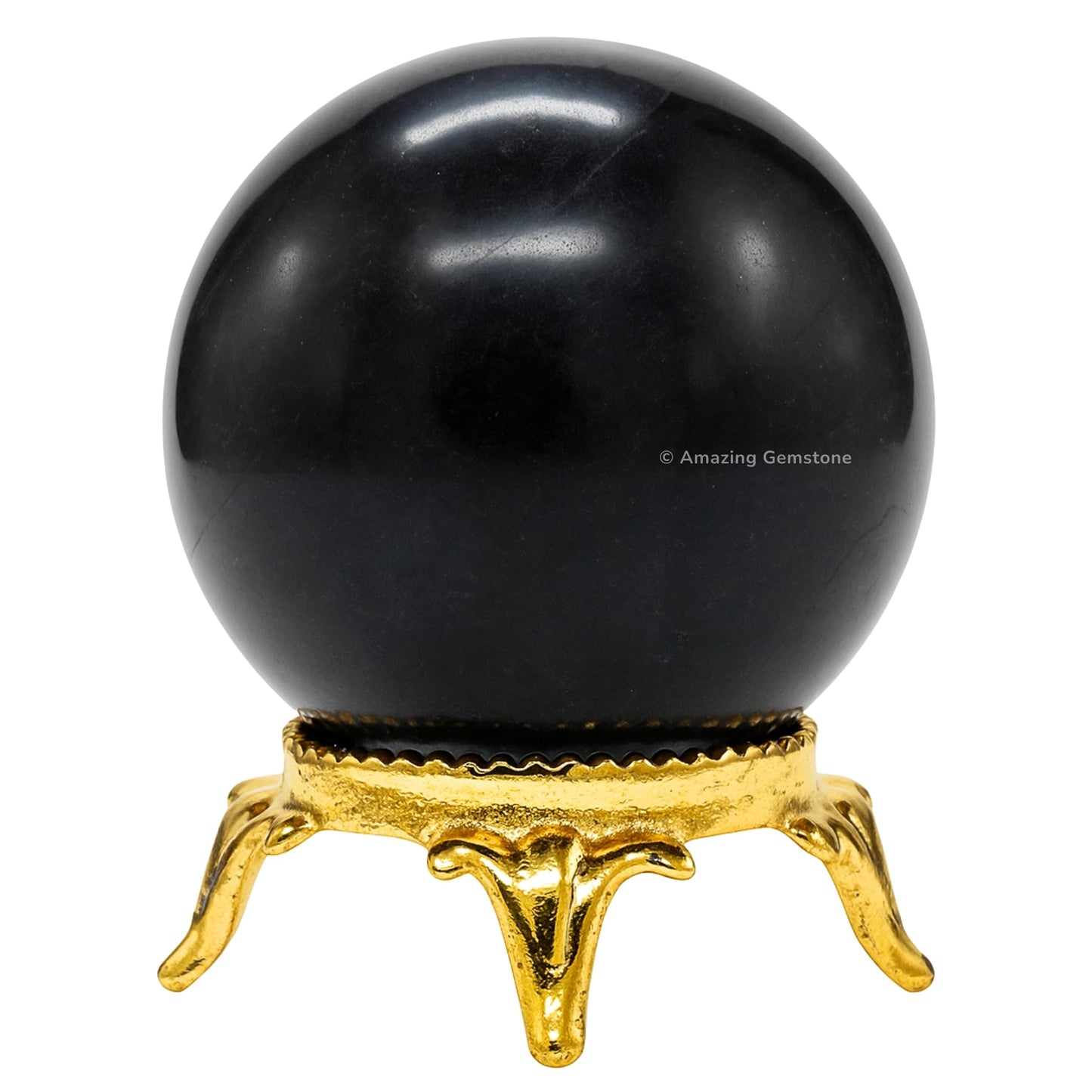Amazing Gemstone Shungite Crystal Ball with Stand - 2 Inches Crystal Sphere Meditation Balls for Witchcraft and Decorative Balls