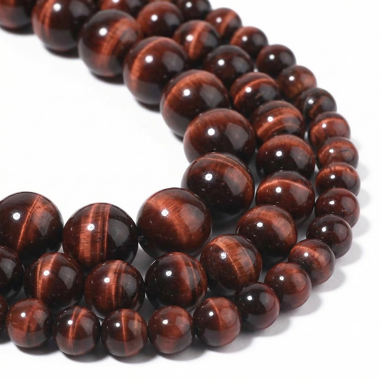 Yochus 45pcs Red Tiger Eye Beads，8mm Healing Power Natural Stone Round Loose Beads for Jewelry Making Earring Necklace DIY Crafts