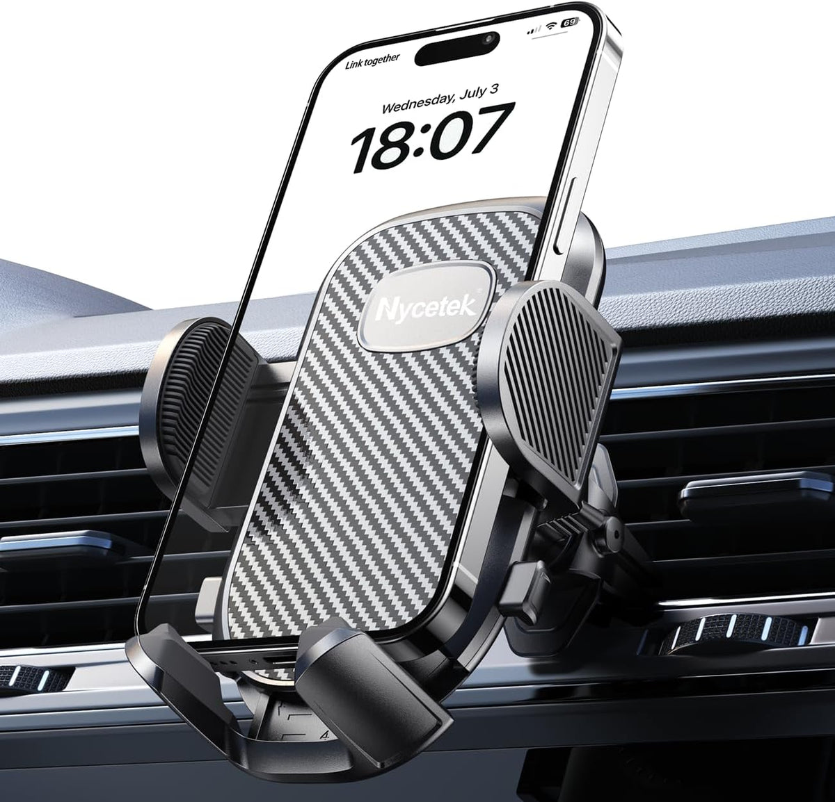 Nycetek 2025 Upgraded Car Vent Phone Mount [Military-Grade Clip] 360° Rotation, Universal Cellphone Holder Fits for iPhone 16 15 14 13 Pro Max Samsung Galaxy S24 S23 & All