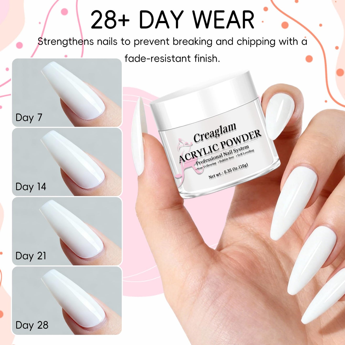 16 Color Acrylic Nail Powder Kit - for DIY Nail French Extensions & 3D Art, No Lamp Needed, Non-Yellowing, Professional Salon Quality, Bubble Free & Long Lasting