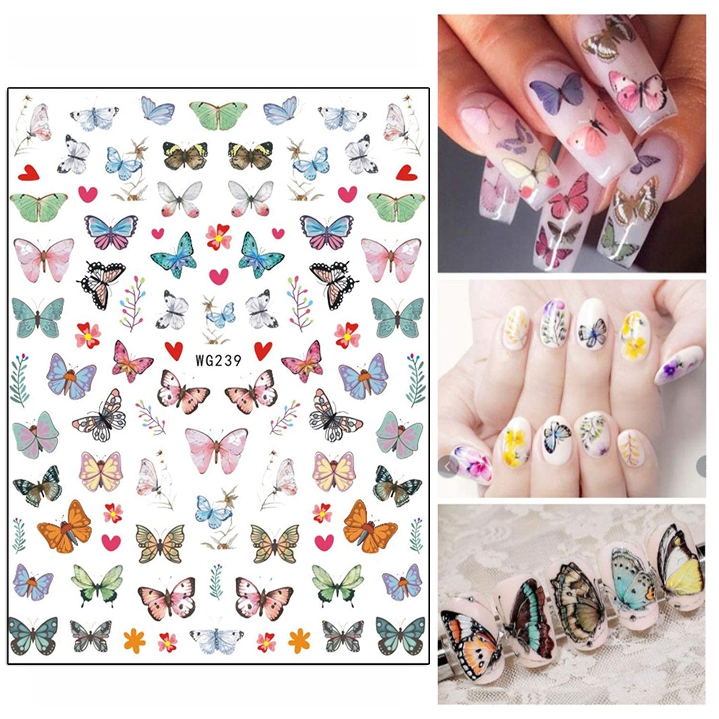 8 Sheets Luminous Nail Stickers and 8 Sheets Butterfly Nail Stickers