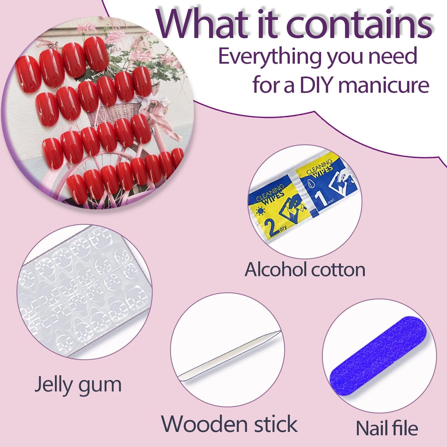RUPOFUZA Red Press on Nails Short 24Pcs Square Fake False Nails with Solid Colour Designs Acrylic Nail Press ons Artificial Stick on Nail for Women