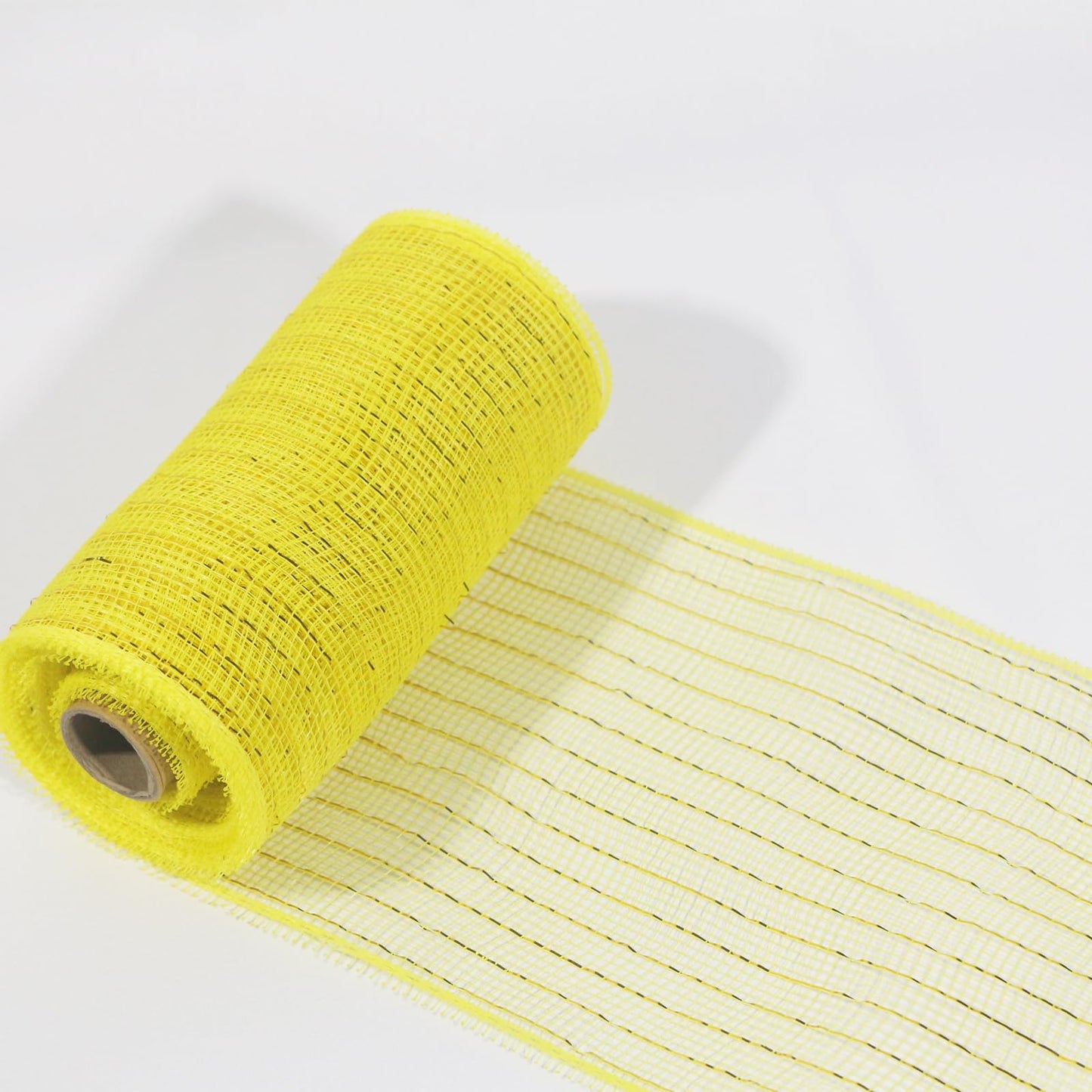 JStnana 3 Rolls Yellow Deco Mesh Ribbon, 6 Inch x 30FT Per Roll Metallic Foil Burlap Deco Mesh Fabric for Spring Easter Christmas Tree Wreath Swags Bow Making DIY Craft