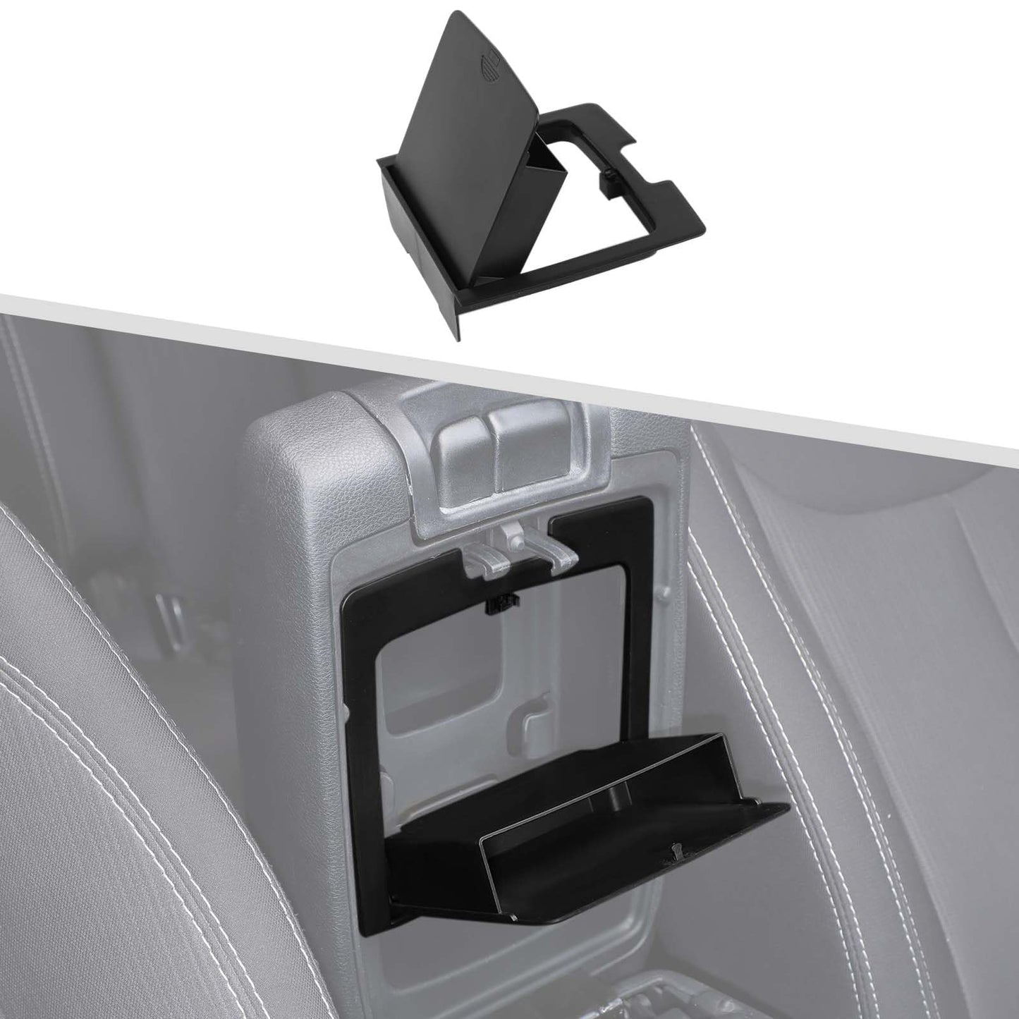 Jimen Armrest Hidden Storage Box Compatible with Jeep Wrangler JK & Unlimited 2011-2018, Center Console Organizer Tray Secret Compartment (Black)