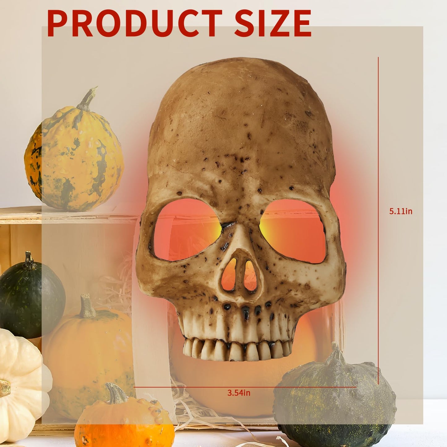 chefensty Skull Night Light, 2026 New Skeleton Night Light, Halloween Horrible Light Decoration for Halloween Party and Home Decor (Grey)