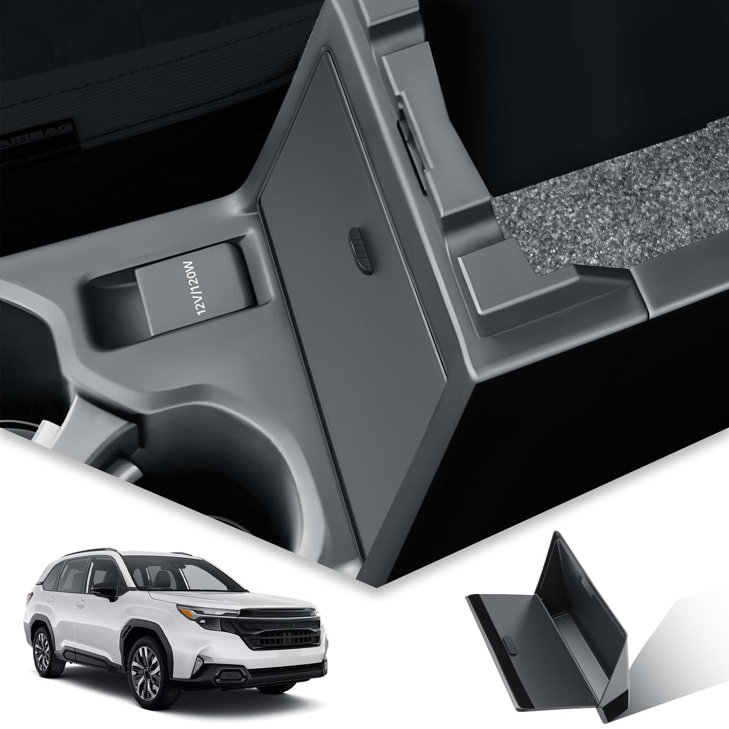BIBIBO for 2025 2026 Subaru Forester Center Console Organizer for 2025 2026 Subaru Forester/2026 Forester Wilderness Armrest Hidden Storage Box Secret Compartment Insert Tray Forester Privacy Space