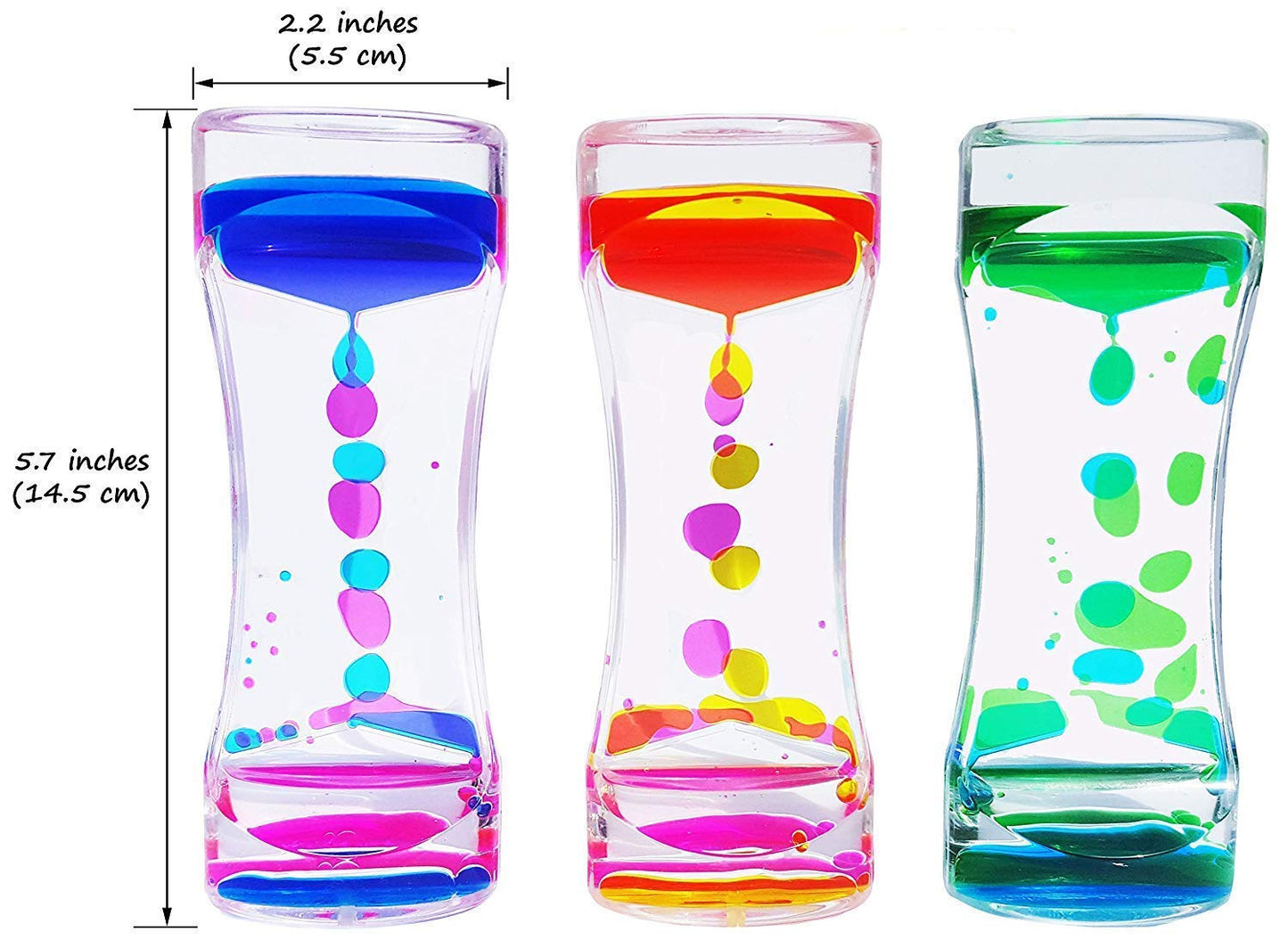 JRLAJRL 3 Pack Liquid Motion Bubbler Timer Sensory Calming Fidget Toy Autism Community Toys for Kids Teenager Adults