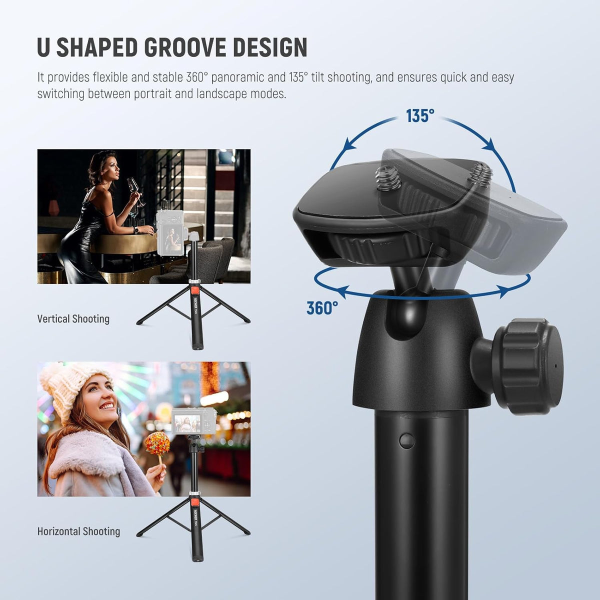NEEWER Phone Tripod for Cell Phone & Camera with Remote, 62.9" All Metal Selfie Stick Travel Vlog Tripod Stand for iPhone with Phone Holder, Portable Camera Tripod for Canon Sony DLSR GoPro, TS05