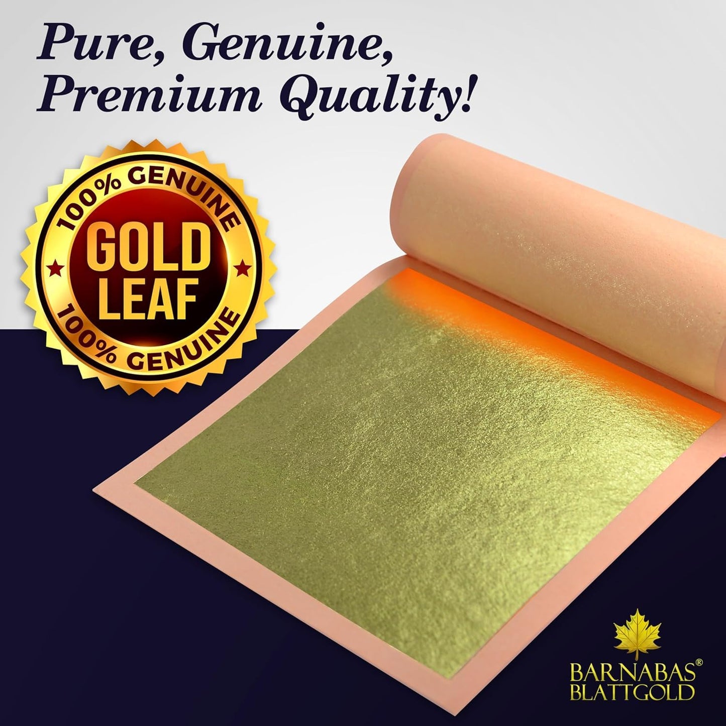 Barnabas Blattgold Gold Leaf - 23K Real Gold [25 Sheets, 3.4 inches] - Loose Sheets for Painting, Arts and Crafts