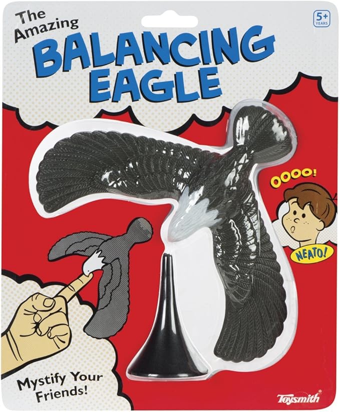 Toysmith Balancing Eagle Toy, Magic Trick Toy for Kids Ages 5+, 7 Inch Bird