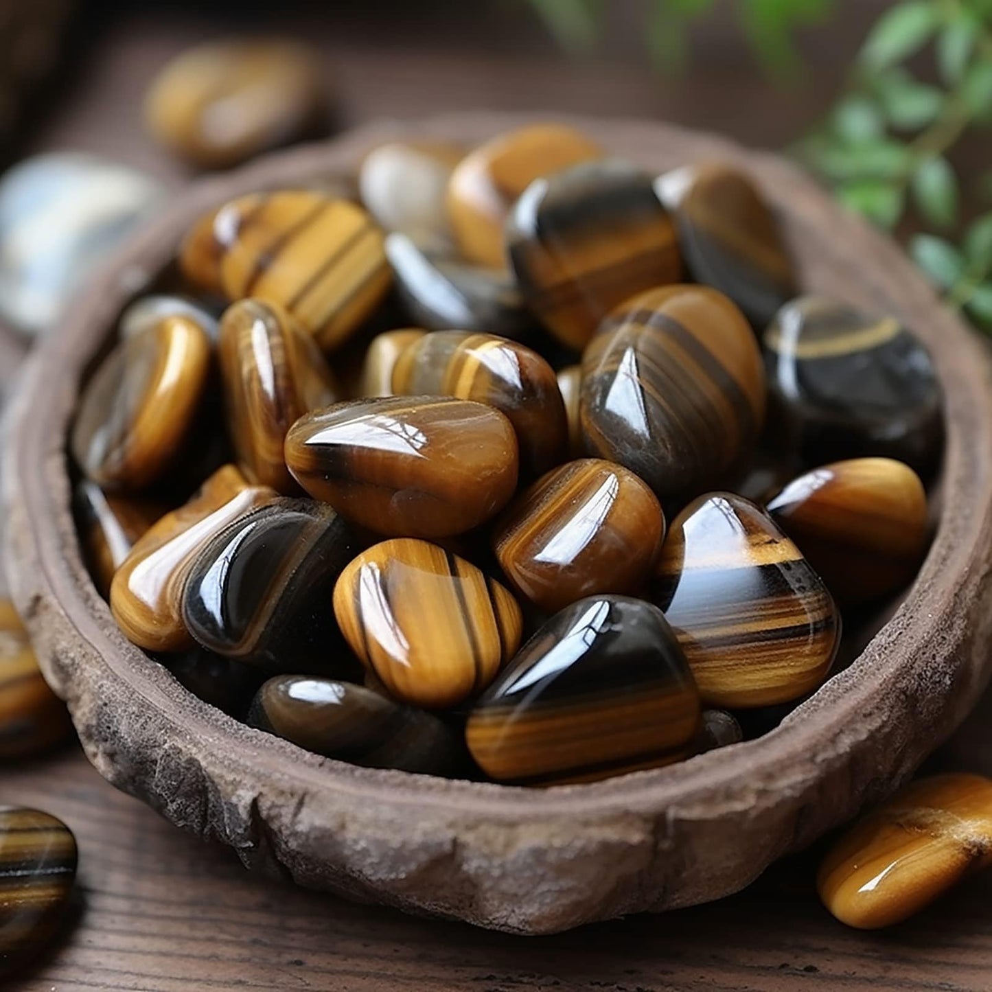 SigMntun Polished Tigers Eye Crystals - 72 Pcs, 0.5" 10 oz Handpicked Natural Tumbled Gemstones Rocks, Pebbles for Reiki, Chakra, Healing Home Decor