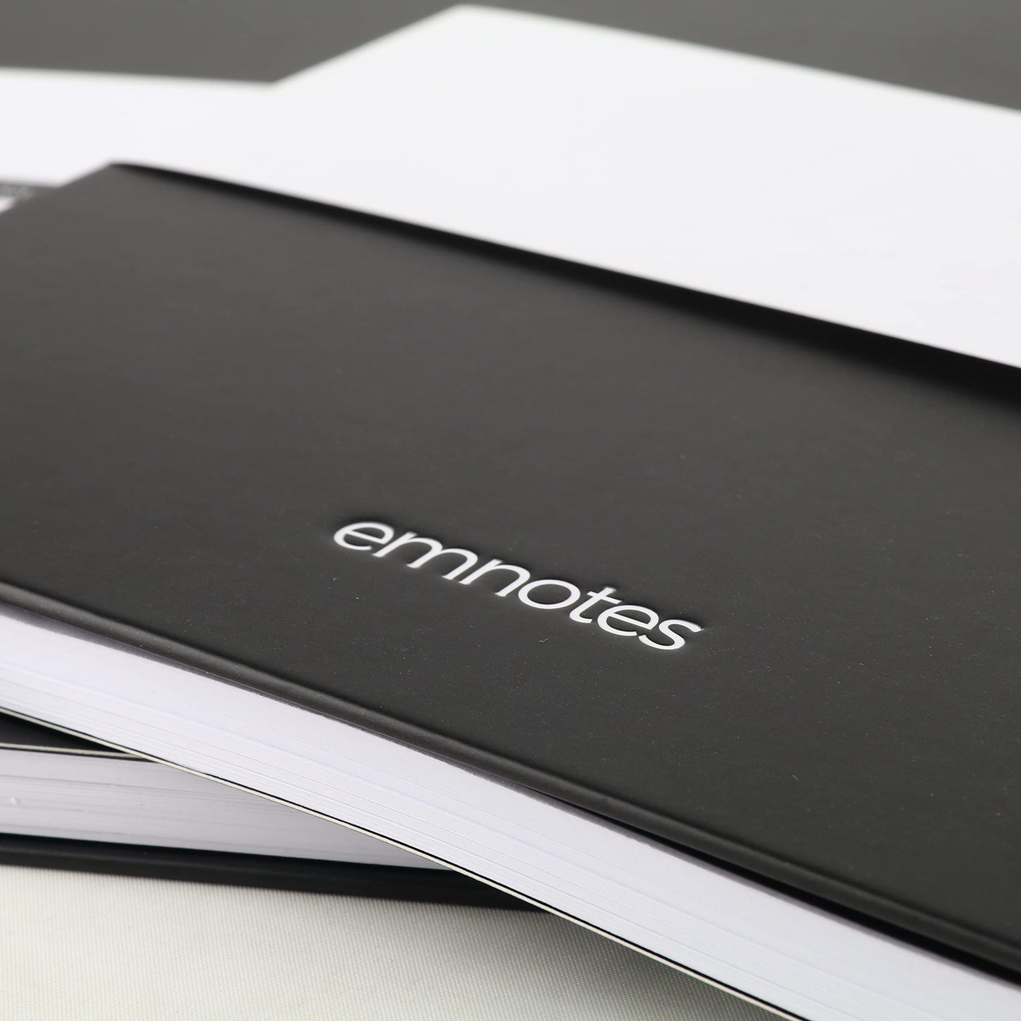 Emnotes Unruled Notebook, Unlined Blank Paper, 8.5 x 11 Inches, 80 Sheets, Black Softcover (Pack of 3)