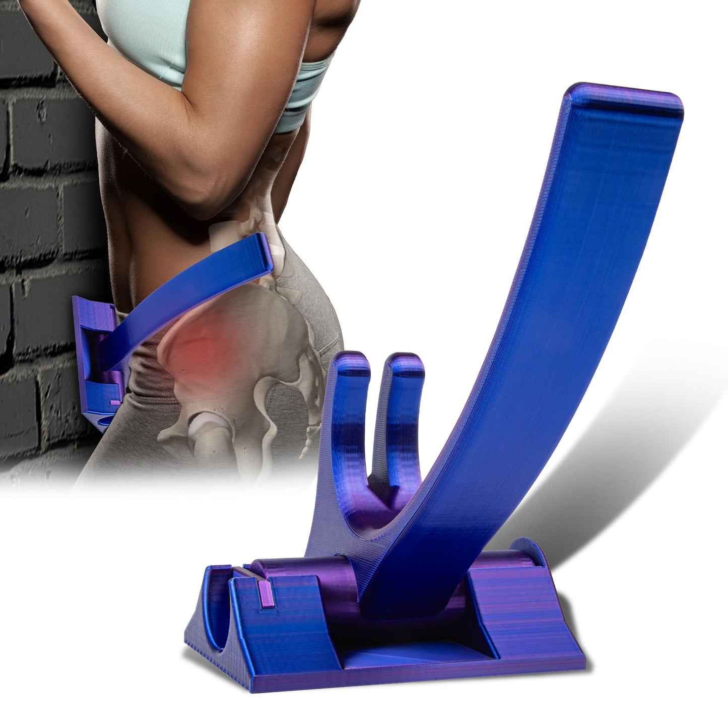 Hip Hook Psoas Release Tool – Deep Tissue Hip Flexor & Iliacus Massager for Sciatica, Back & Waist Pain Relief, Adjustable Trigger Point Self-Care Tool (Purple)