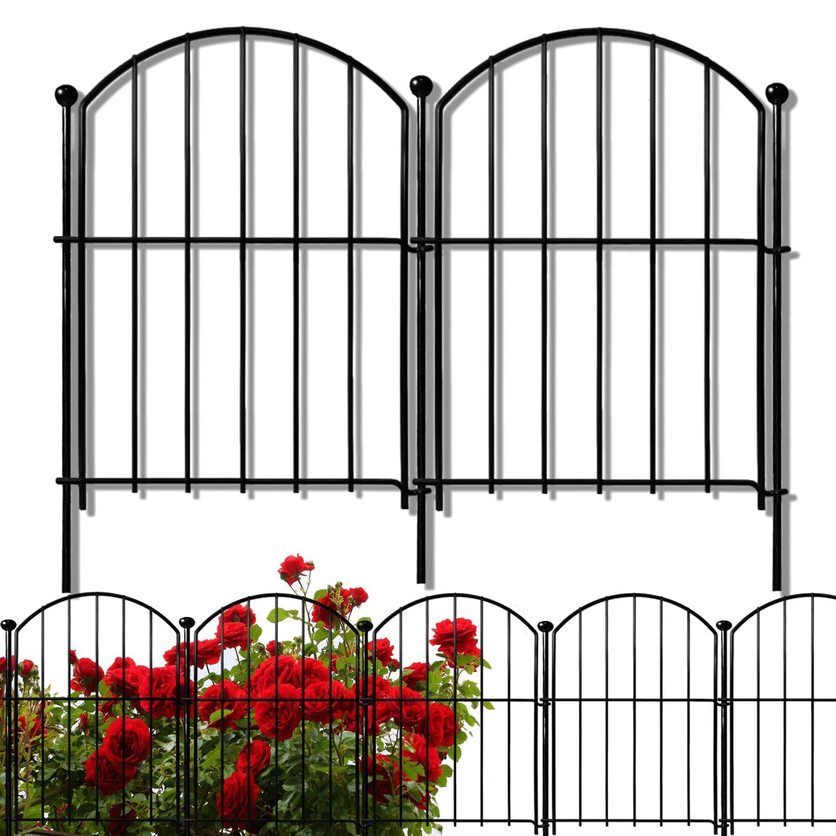 Decorative Garden Fence, 17in (H) x 10ft(L) No Dig Fence