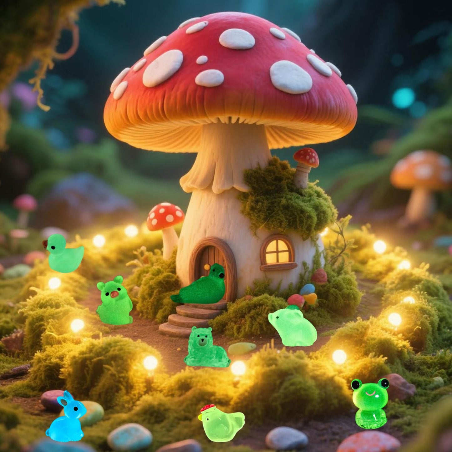 155 Pcs Mini Resin Animals Kit Accessories Variety Pack Glow Animal Figurines Resin Mini Ducks Alpacas Figurines Accessories for Variety Pack for Garden Micro Landscape Aquarium Potted Dollhouse Decor
