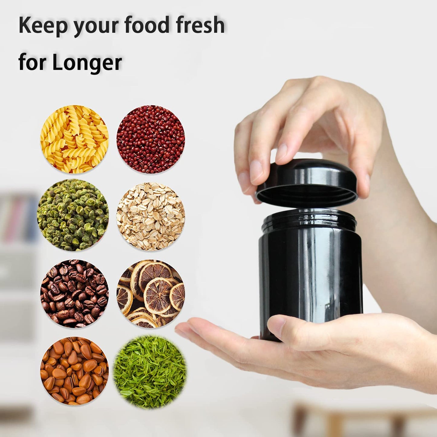 Matoolser Black Glass Storage Container Jar 250ml Half Oz with UV Protection for Spice Coffee