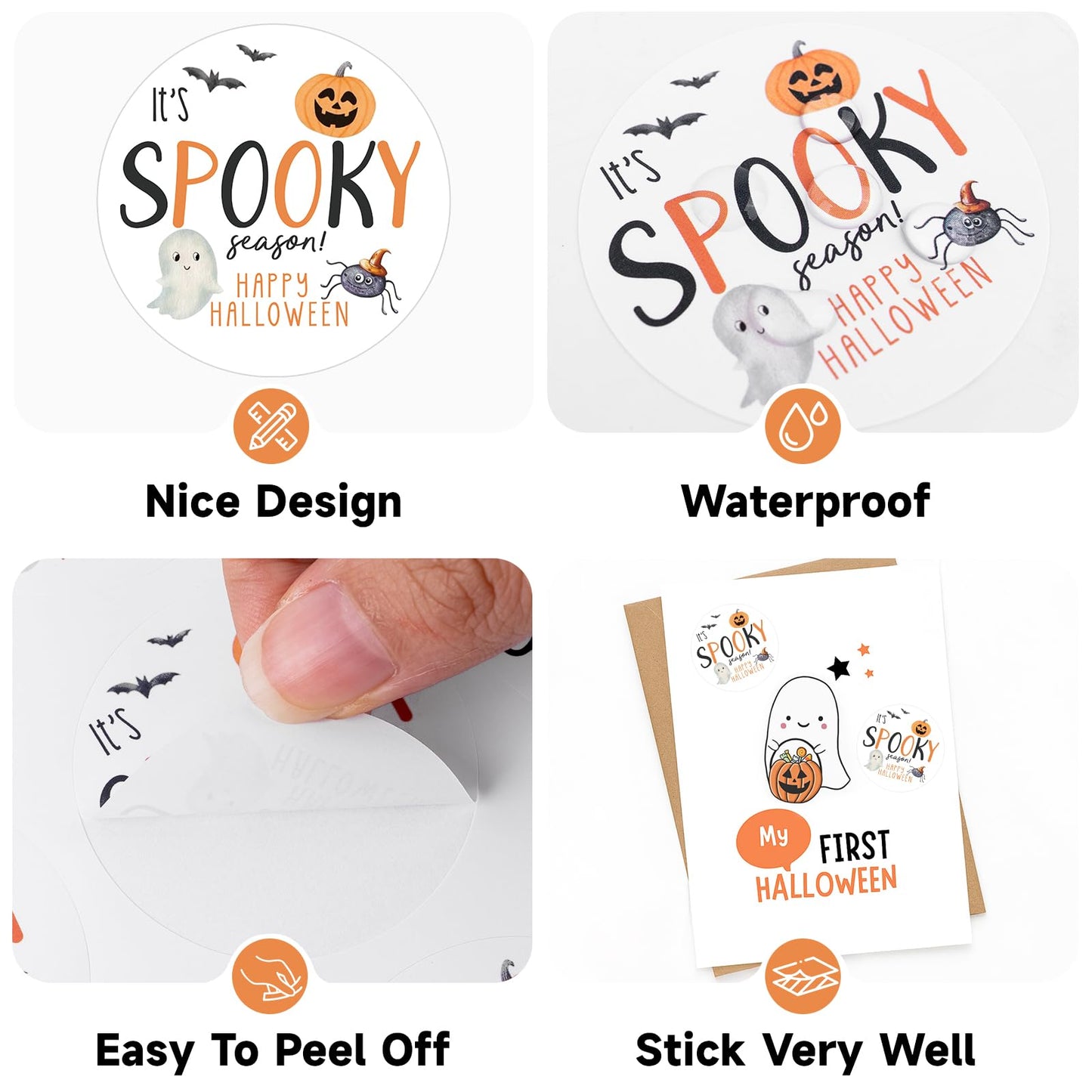 Anwyll 1000Pcs Halloween Stickers + 60Pcs Halloween Labels Gift Stickers