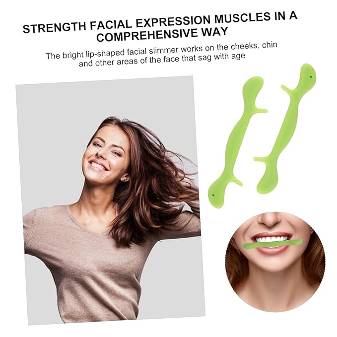NOLITOY 2pcs Smile Trainer Facial Exercisers Safe Silicone Mouth Muscle Trainer for Face Cheek and Chin Toning Wrinkle Reduction and Overall Facial Shape Enhancement