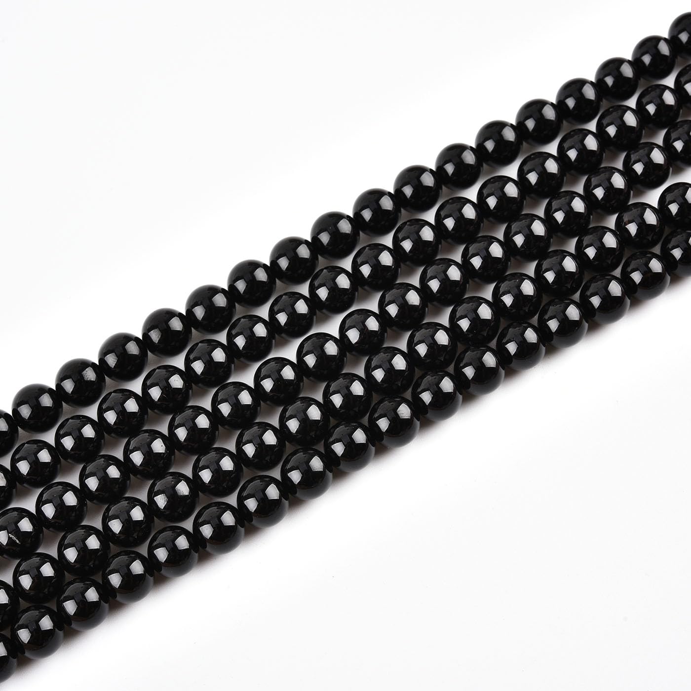6mm Natural Black Onyx Beads Round Agate Gemstone Loose Beads for Jewelry Making (58-62pcs/strand) A