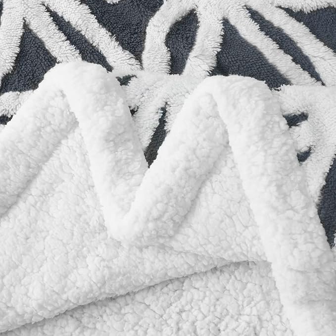 LOMAO Sherpa Fleece Blanket Fuzzy Soft Throw Blanket Dual Sided Blanket for Couch Sofa Bed (Dark Grey, 51''x63'')