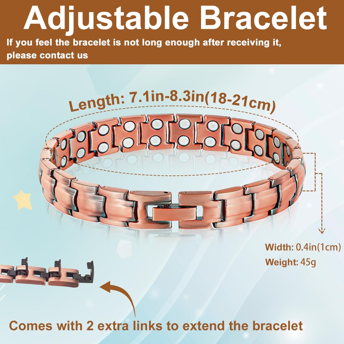 MagVIVACE Copper Magnetic Bracelet for Women, Copper Jewelry with Magnet (1)