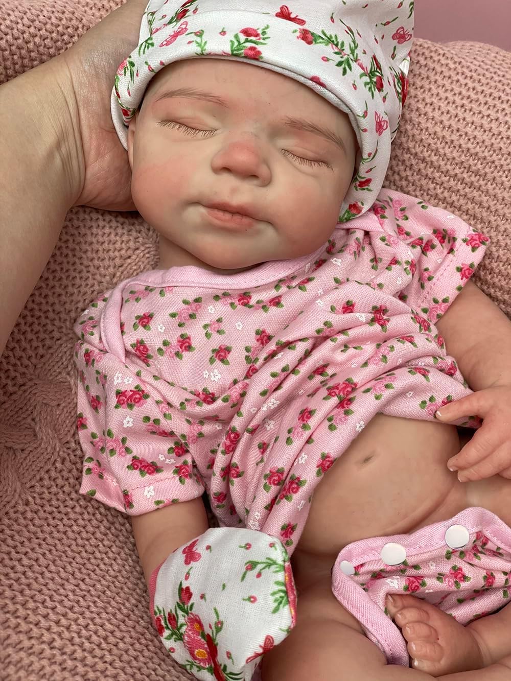 Abenduot 18inch 6.2lbs Can Open Mouth Full Body Silicone Baby Dolls,Lifelike Soft Solid Silicone Newborn Doll Anatomically Correct Girl Dolls - Pascale