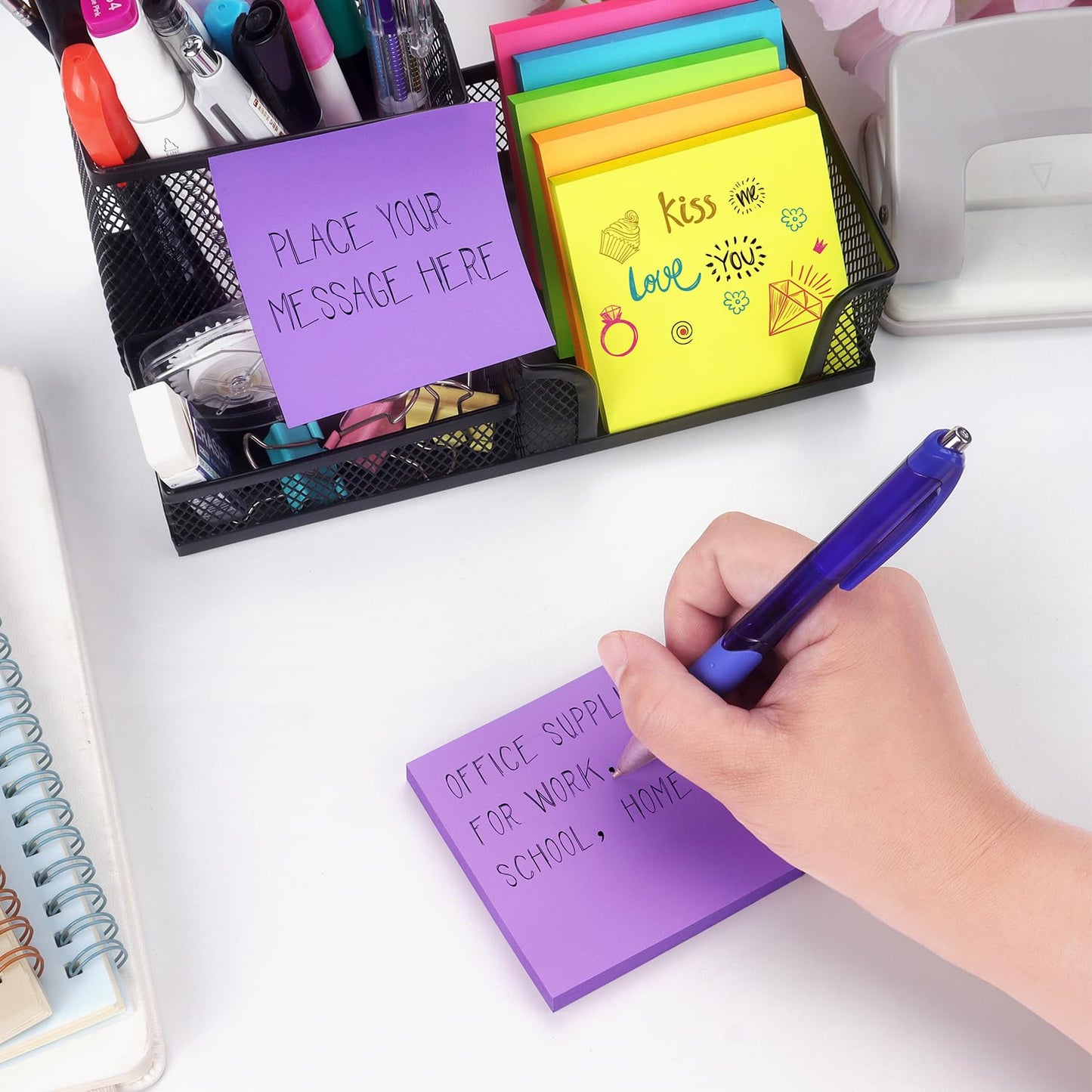 Sticky Notes 3x3 inch, Bright Colors Self-Stick Pads, 12 Pads/Pack, 100 Sheets/Pad, Total 1200 Sheets