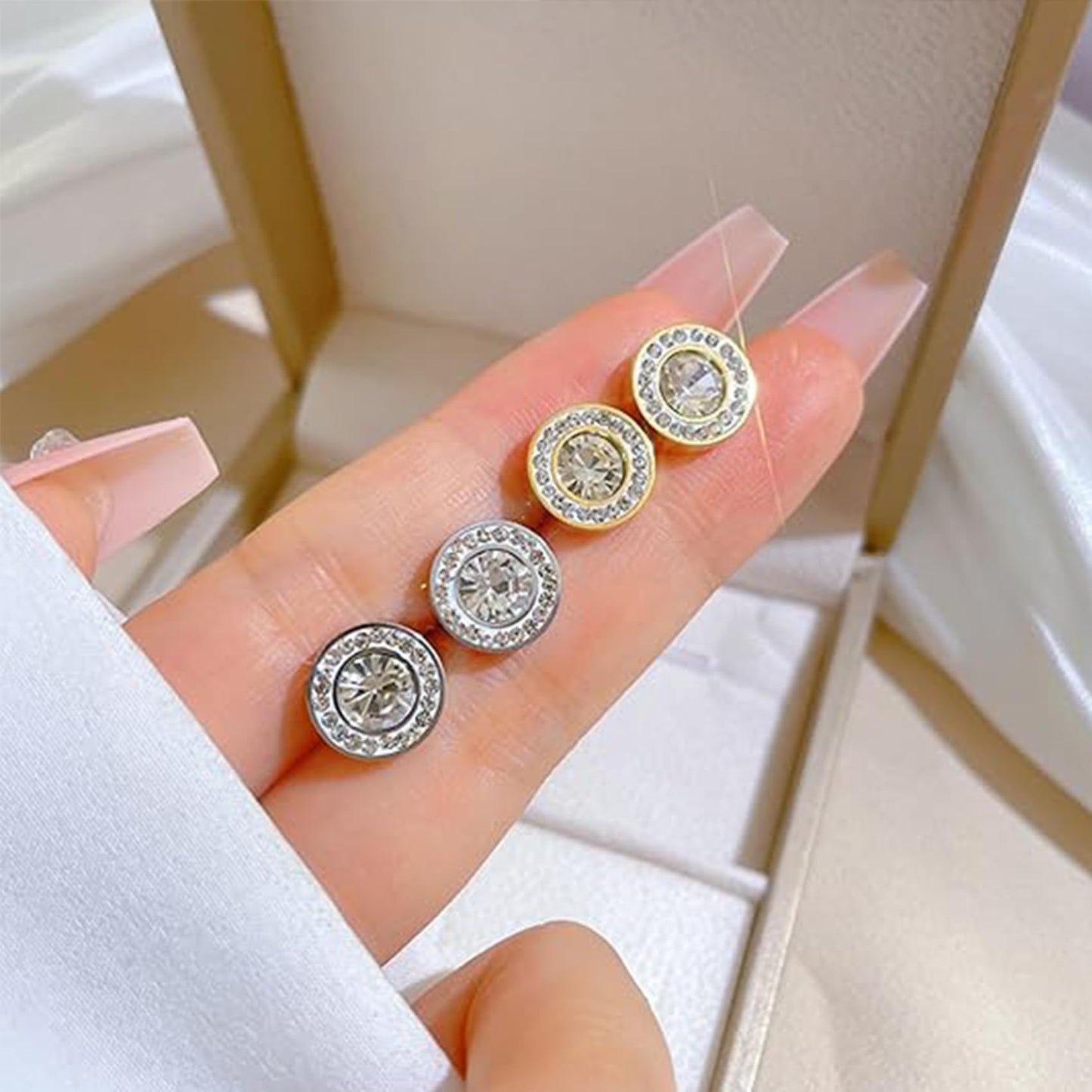 Lymphvity Germanium Earrings for Women Lymphatic Drainage Earrings Lymphatic Therapy Earring Lymph Detox Earring Sparkly CZ Stud (Gold Silver)