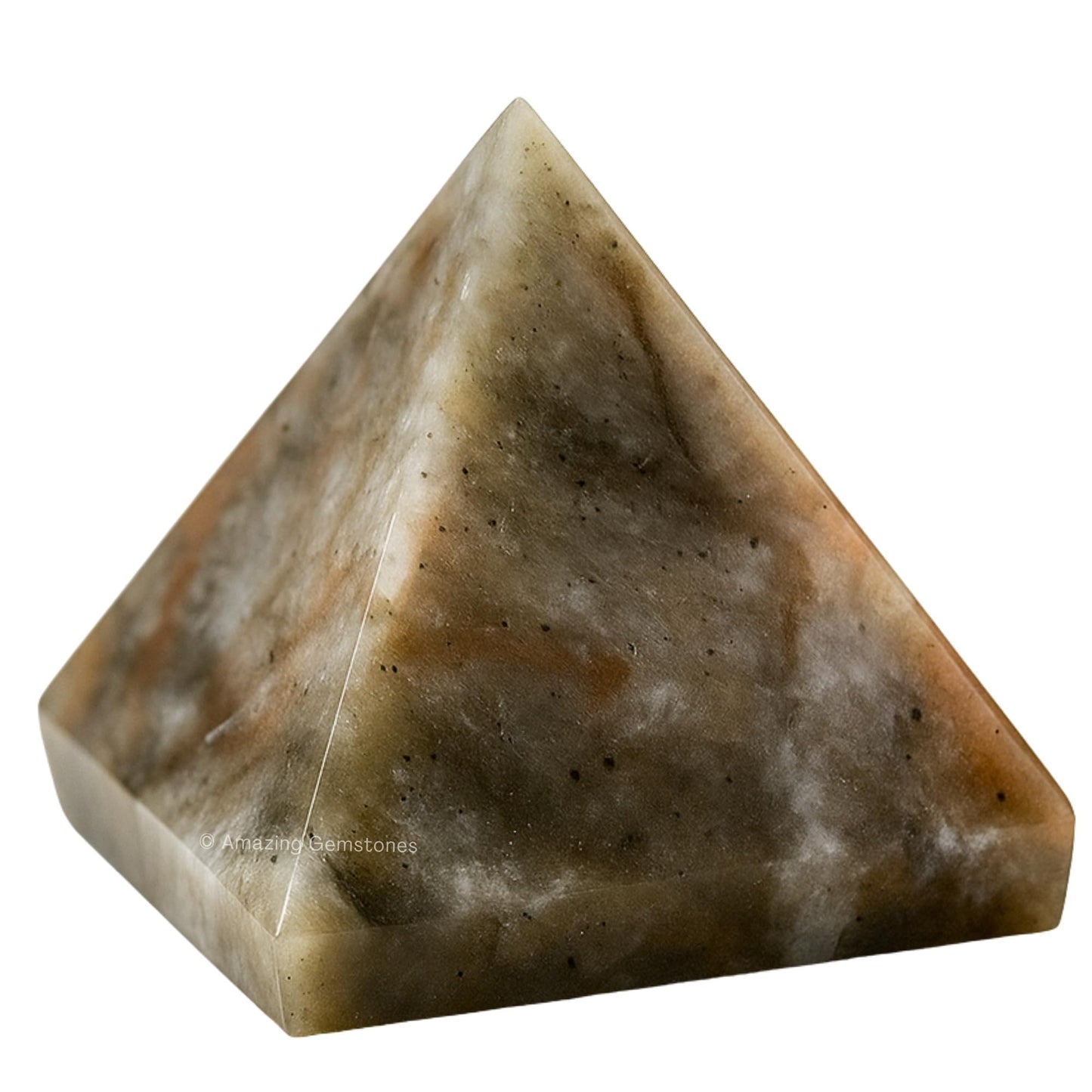 Amazing Gemstone Chrysoberyl Cats Eye Pyramid Crystal Healing Stones - 1.5" Great Pyramid Figurine of Natural Stone Pyramid for Meditation, Reiki, Chakra Balancing and Crystal Pyramids Grid