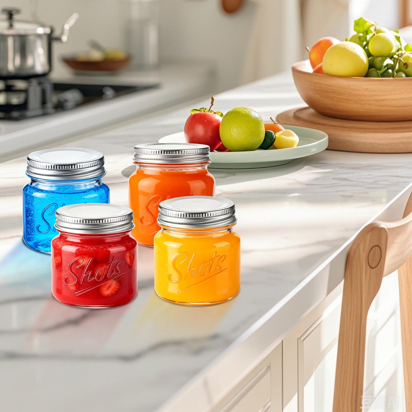WYIPOLZI 16 Pcs 2 Oz Mini Mason Jars Bulk with lids, Small Shot Bottles Clear Shooter Glass for Bars, Storage Containers for Jam Honey Spice Candy DIY Crafts