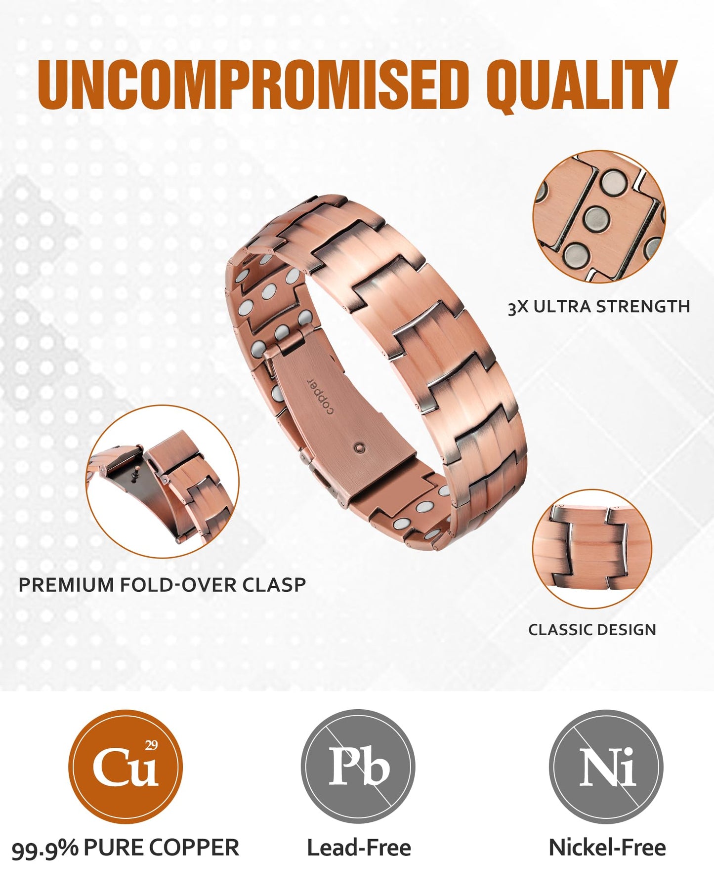 Jecanori Magnetic Bracelets for Women & Men, Ultra Strength Magnet Bracelet Jewelry Gifts with Sizing Tool