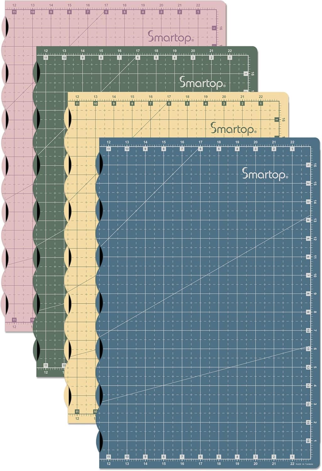 SMARTOP 24"x18" Self Healing 3 Layer Folding Cutting Mat, Non-Slip Non-Reflective, Great for Crafts, Quilting, Sewing, Scrapbooking Molandi Yellow (Molandi Yellow)