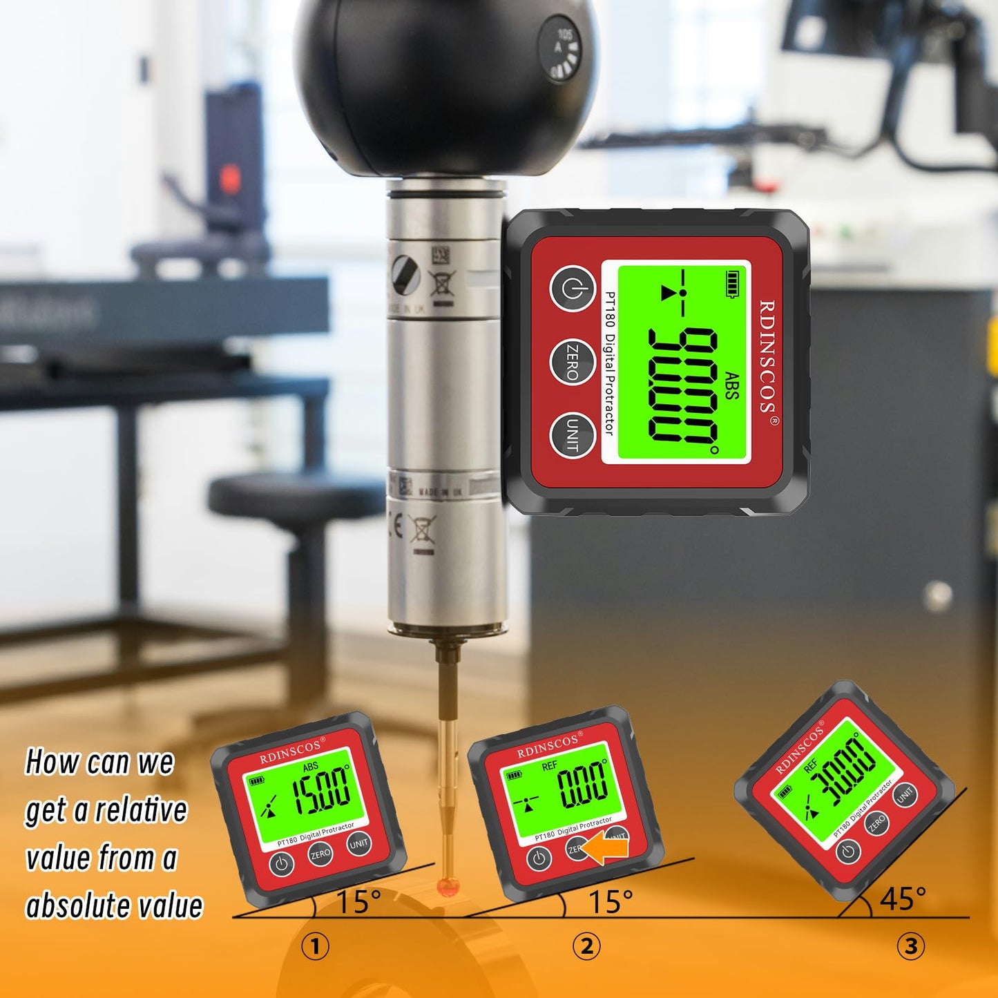 Digital Angle Finder Magnetic Table Saw Digital Angle Gauge - 4 Sided Magnetic Digital Angle Finder Gauge Protractor Angle Cube Digital Protractor Bevel Gauge
