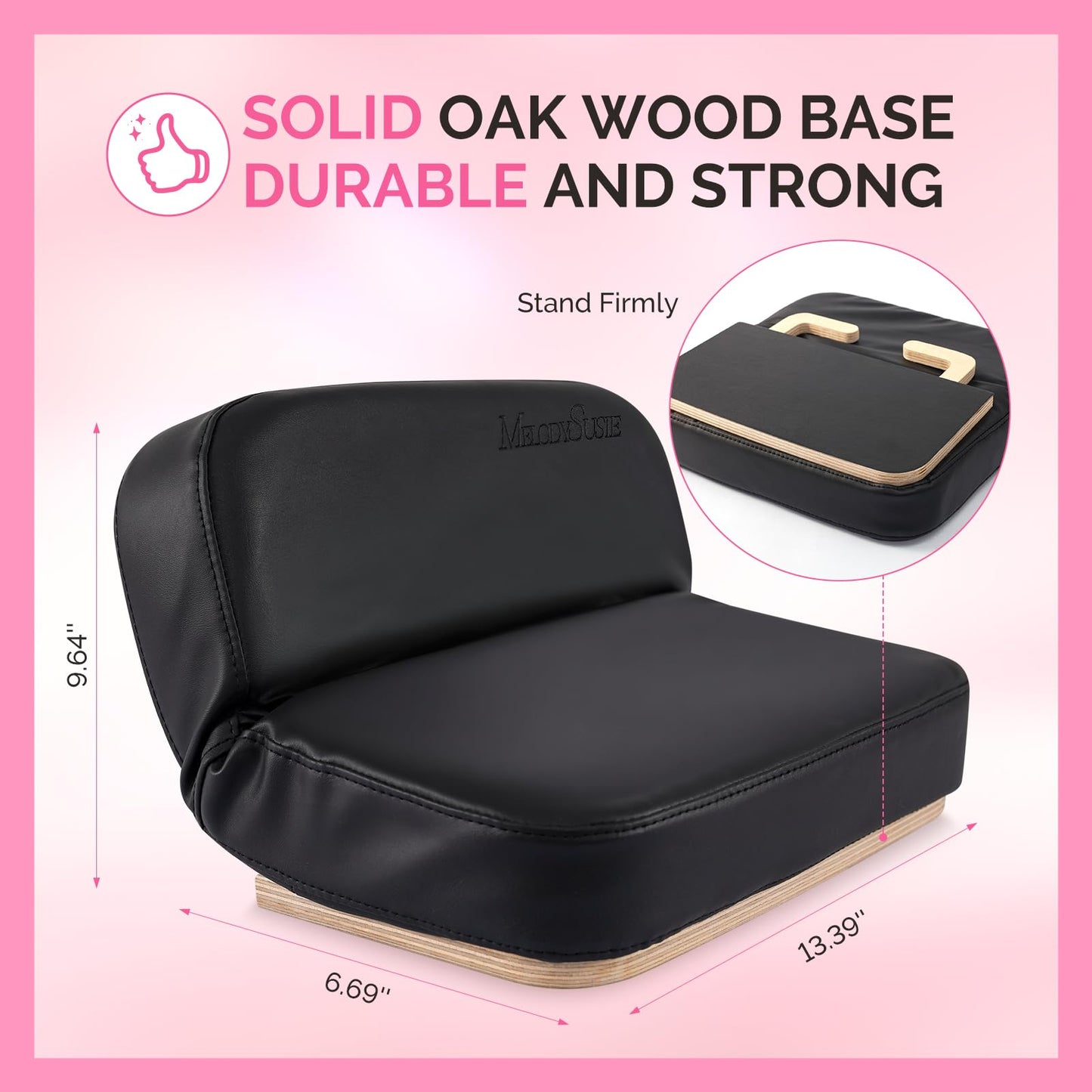 MelodySusie Foldable Nail Arm Rest for Nail Techs, 5-Level Adjustable Manicure Hand Rest Cushion, Large PU Leather Nail Hand Pillow for Acrylic Gel Nail Art, Salon Home Use, Black