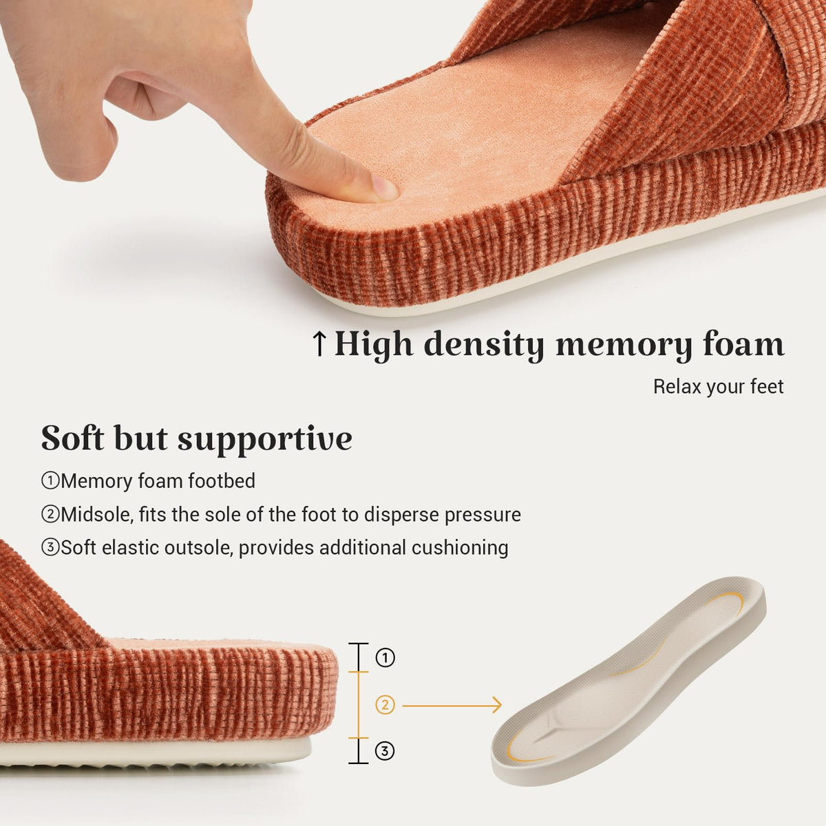 Slippers for Women Memory Foam House Bedroom Bow Crossbands Pearlescent Slipper Shoes Comfy Trendy Gift Slippers Orange Size 5 6 5.5