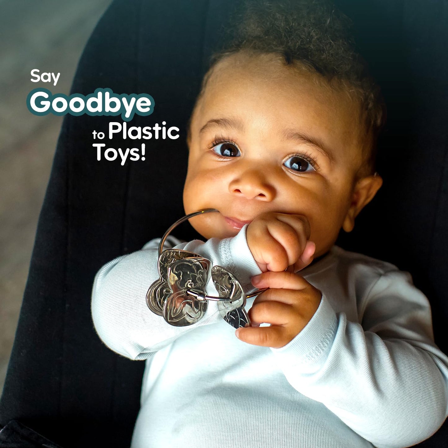 Made in USA Stainless Steel Toy Keys, Baby Rattle, Teether & Fidget Toy – Heirloom Quality, Safe, Non-Toxic, BPA-Free – Ideal for Teething, Sensory Play & Early Development - by Kleynimals