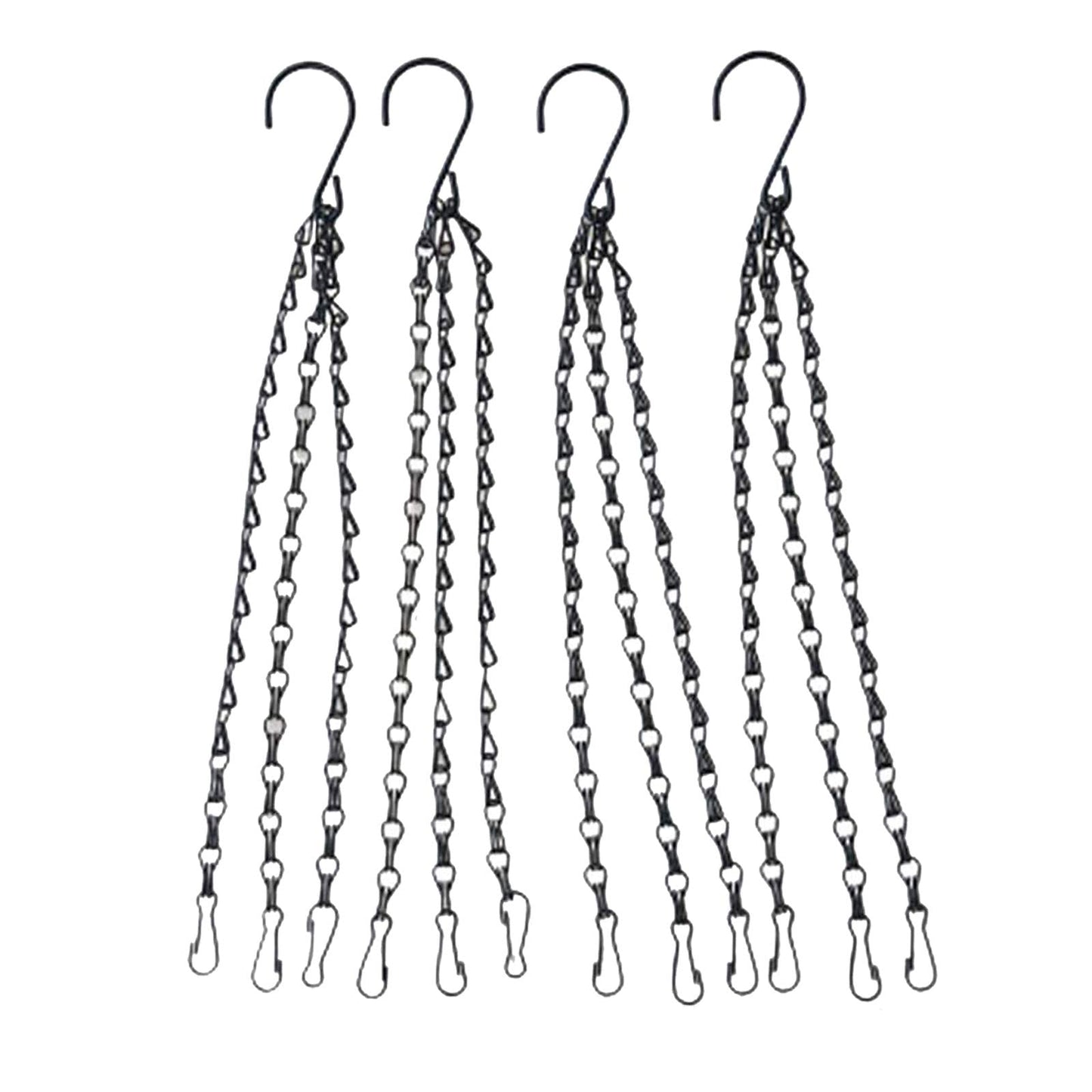 Asekonc 4Pack - 20 Inch Black Hanging Basket Chains Flower Plant Pot Replacement Chain Hanger for Bird Feeders, Planters, Lanterns and Ornaments