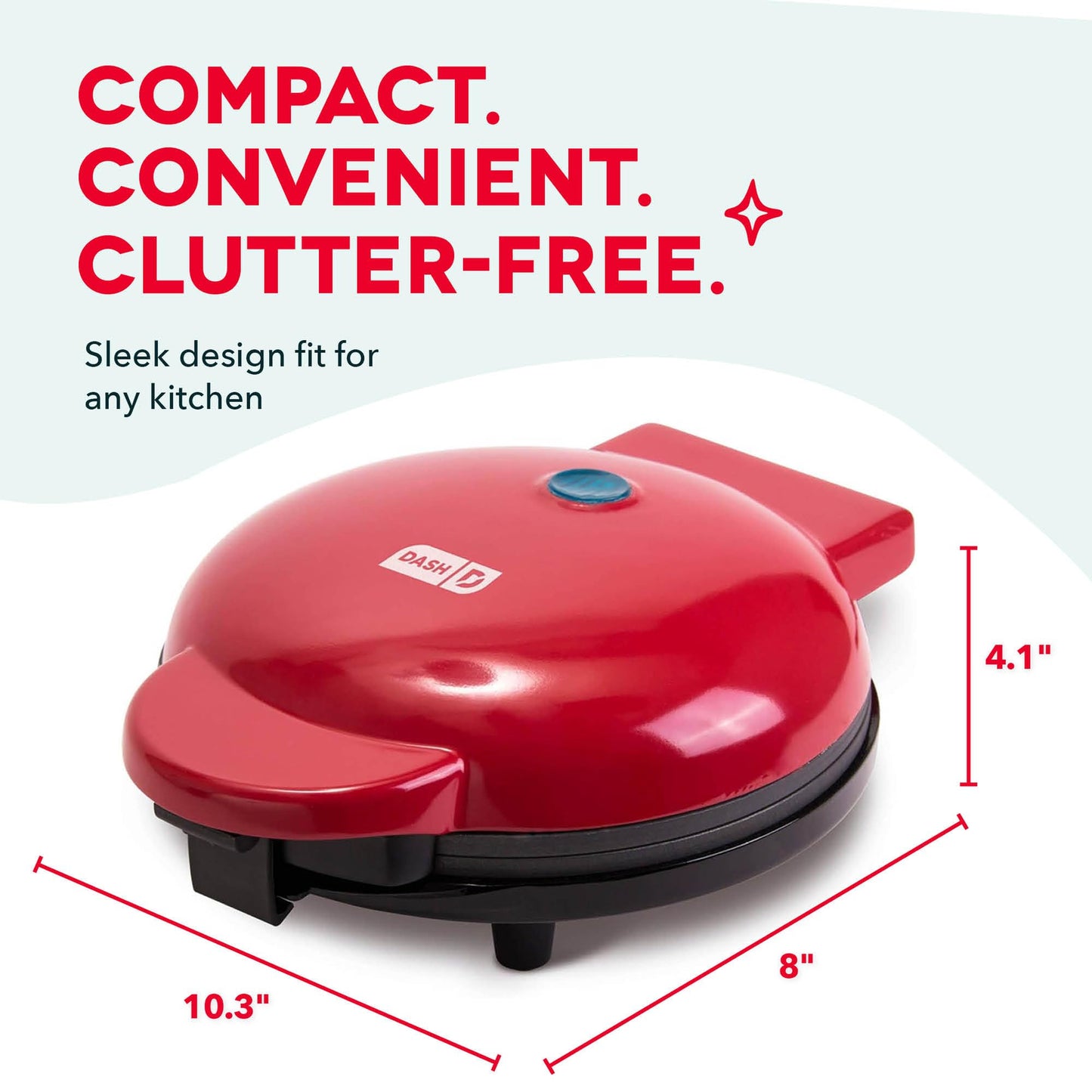 Dash Round Express Electric - Pancake Maker & Eggs Griddle System - Healthy Breakfast Maker - Quick Heat-Up & Easy Cleanup - nonstick surface - Red