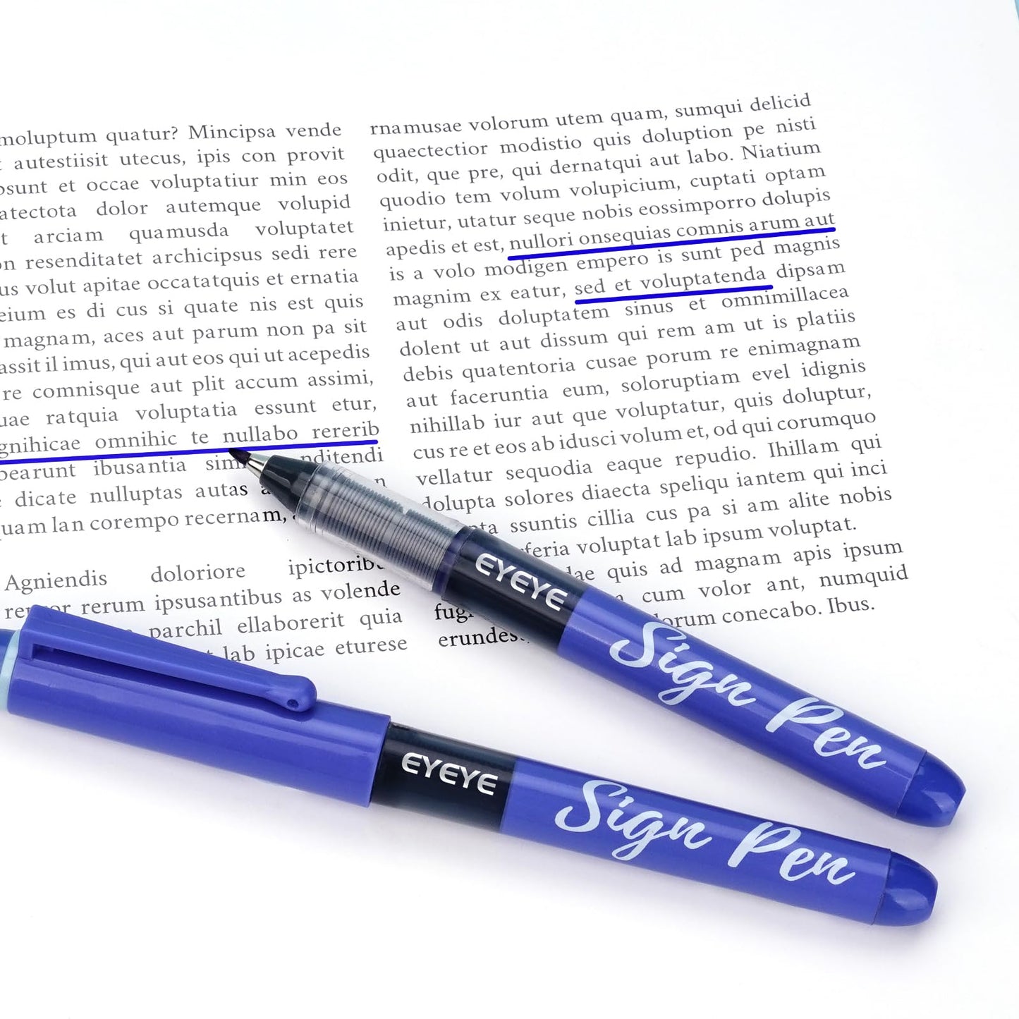 EYEYE Sign Pens 9 Pack (Black Blue Red)- 1.0mm Nib Tip - 0.6mm Line, Liquid Ink Sign Pen Smooth Writing - Fineliner Marker Pens Quick Drying