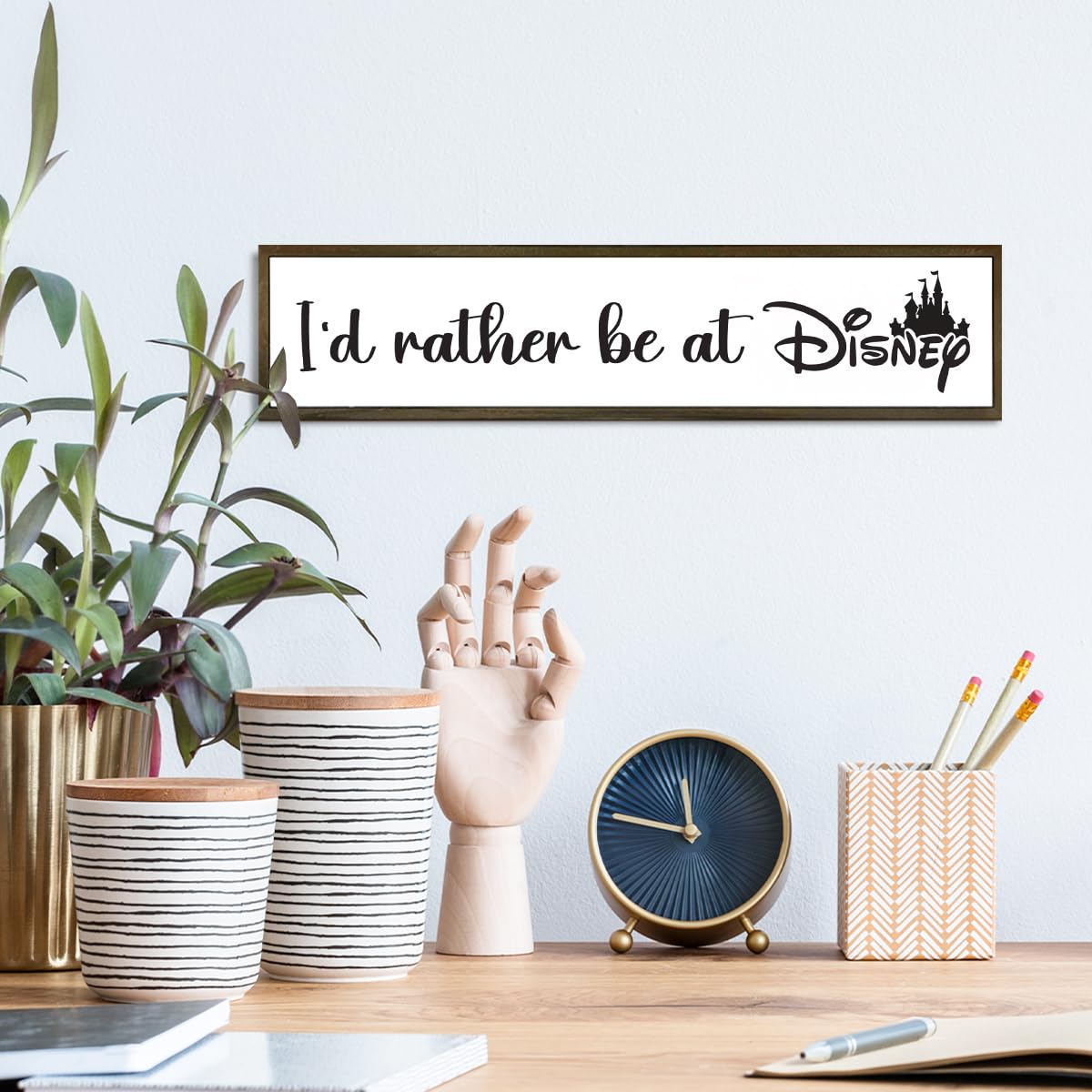 Box Wood Plaques Desk Décor, Freestanding Decorations Sign, Small Wood Signs, Farmhouse Inspired Desk, Home Wall Decor Wood Framed