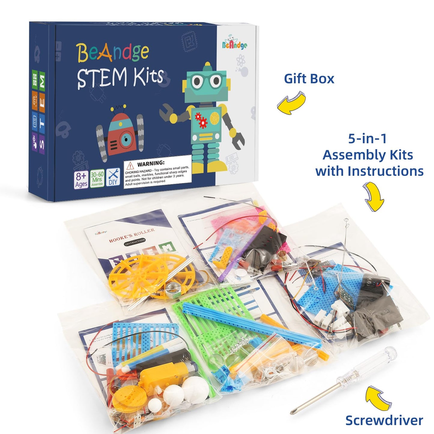 STEM Science Kits for Kids Age 8-12, Boys Activities Robot Building Kit 6-8 Girls Engineering Projects STEM Toys Learning Educational Science Game Experiment Gifts for 6 7 8 9 10 11 Year Old Activity