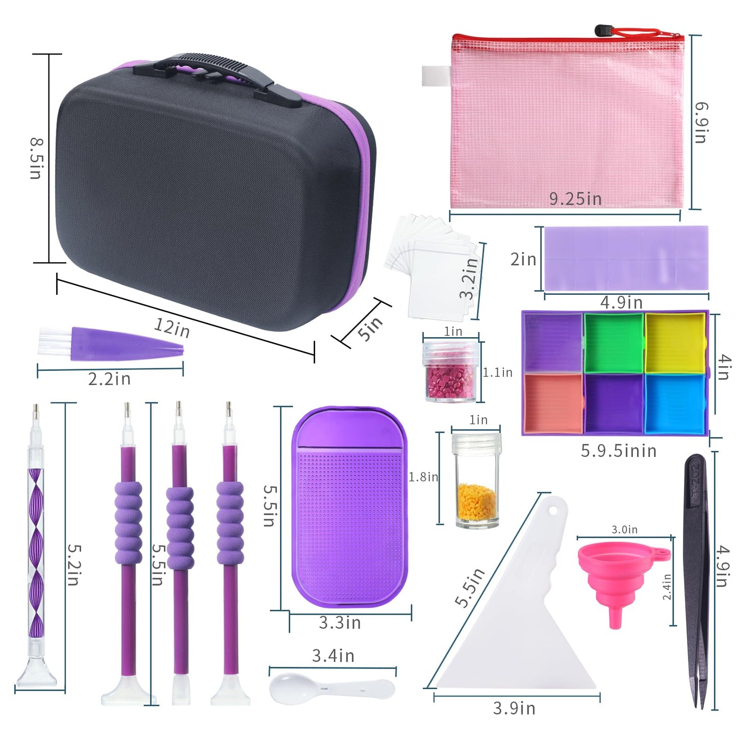 Douorgan Diamond Painting Storage Containers Accessories and Tools Portable Diamond Painting Organizer Shockproof Diamond Art Storage Case Beads Storage Box (60 Jars +120 Mini Jars)