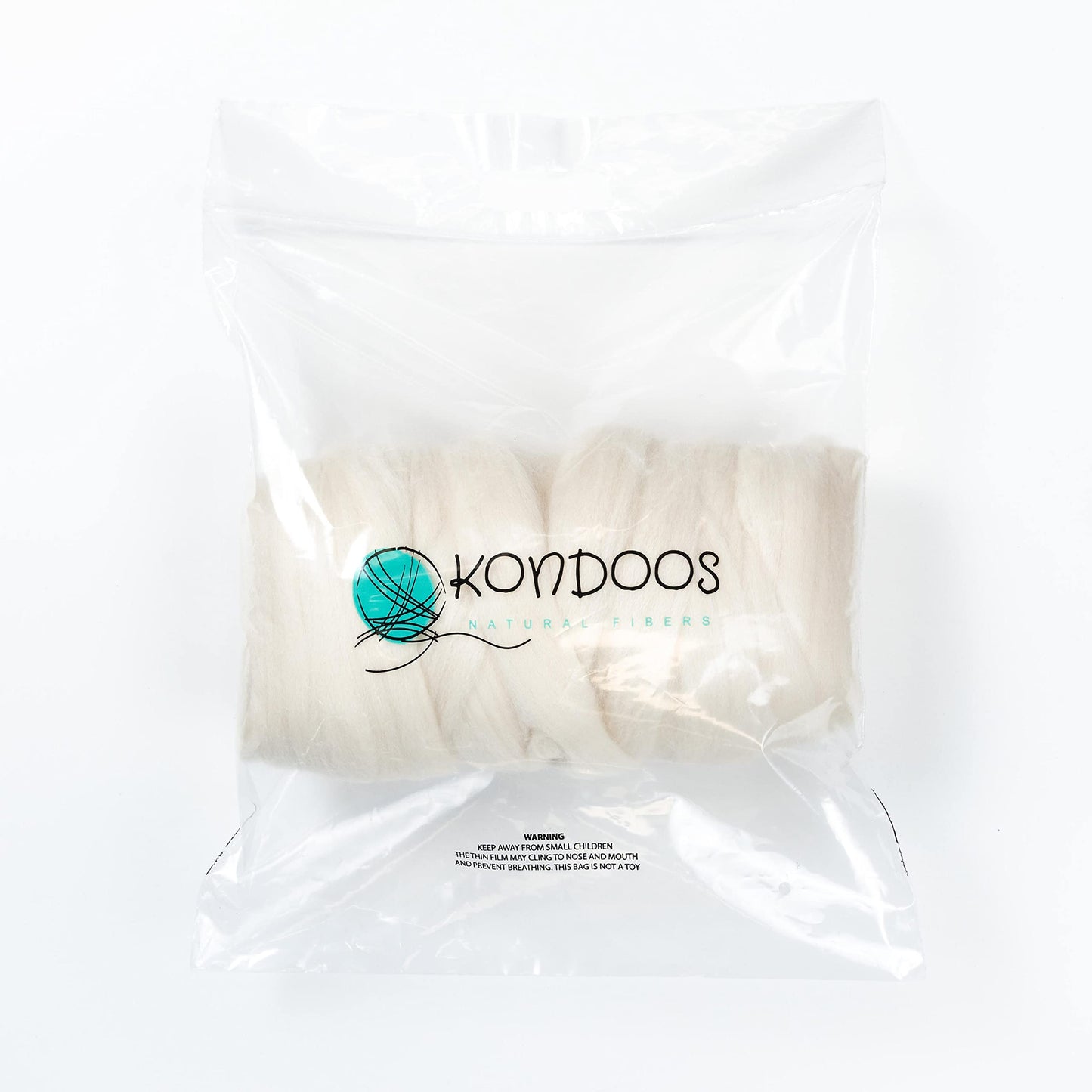 Kondoos Corriedale 1lb Wool Bulk roving, Best Wool for Spinning, arm Knitting, Felting, Chunky Yarn Blankets and Tapestry. Core Soft un-Dyed. (Ecru, 1 lb)
