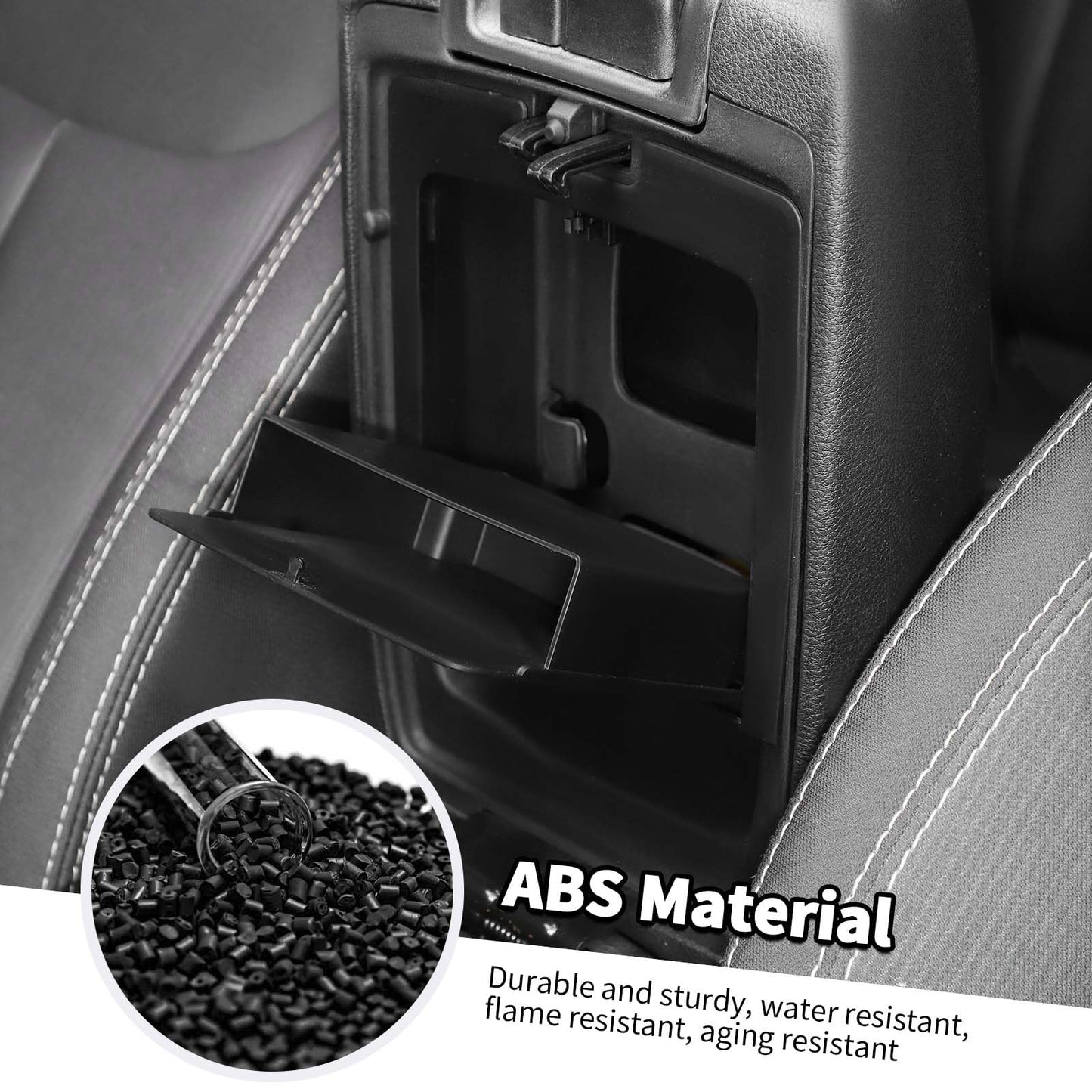 Jimen Armrest Hidden Storage Box Compatible with Jeep Wrangler JK & Unlimited 2011-2018, Center Console Organizer Tray Secret Compartment (Black)