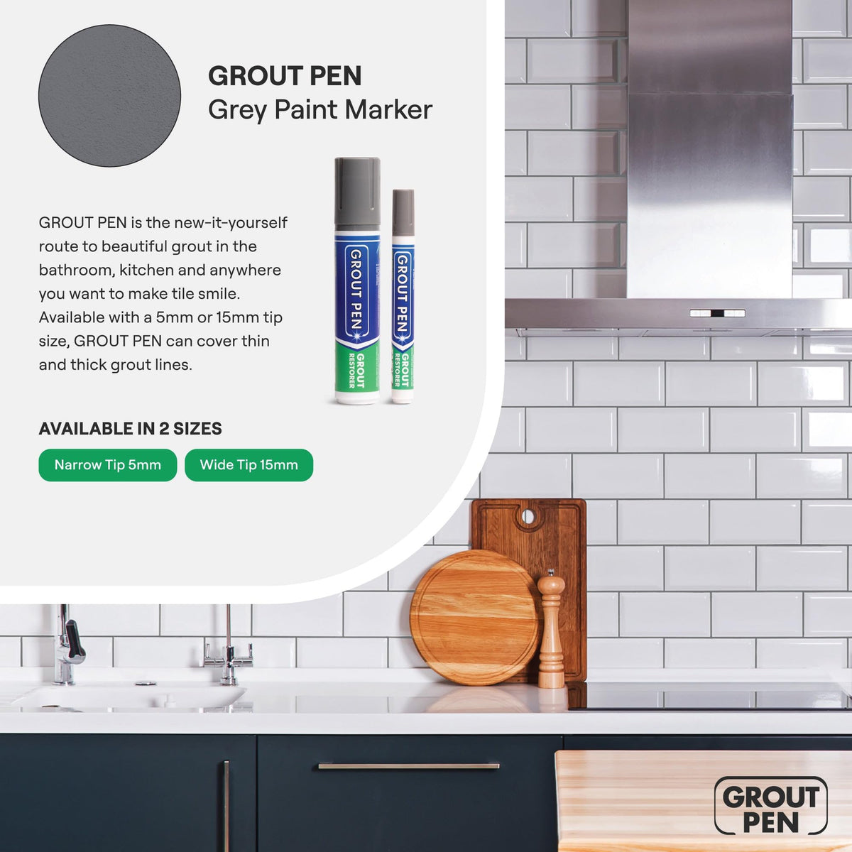 Grout Pen Grey Tile Grout Paint Marker (3 Count)