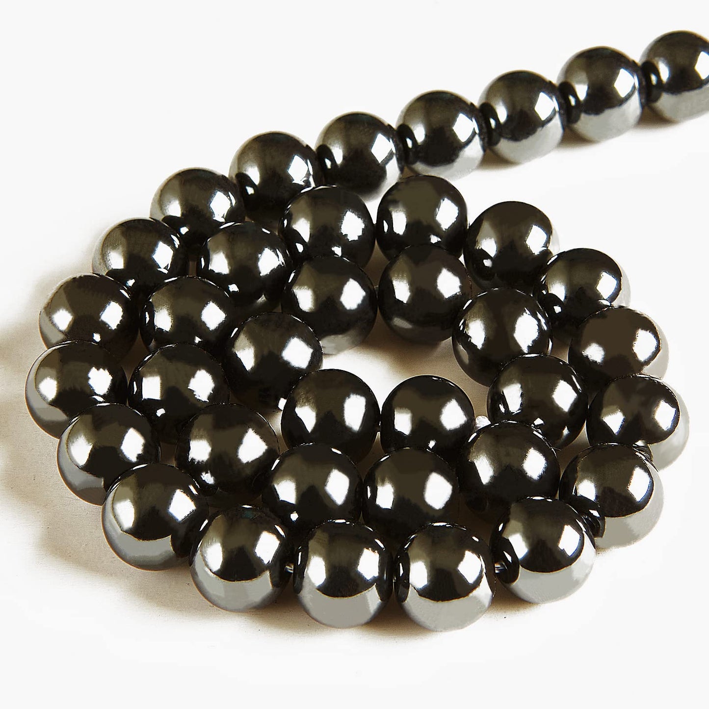 100pcs 6mm Black Hematite Beads Natural Gemstone Beads Round Loose Beads for Jewelry Making